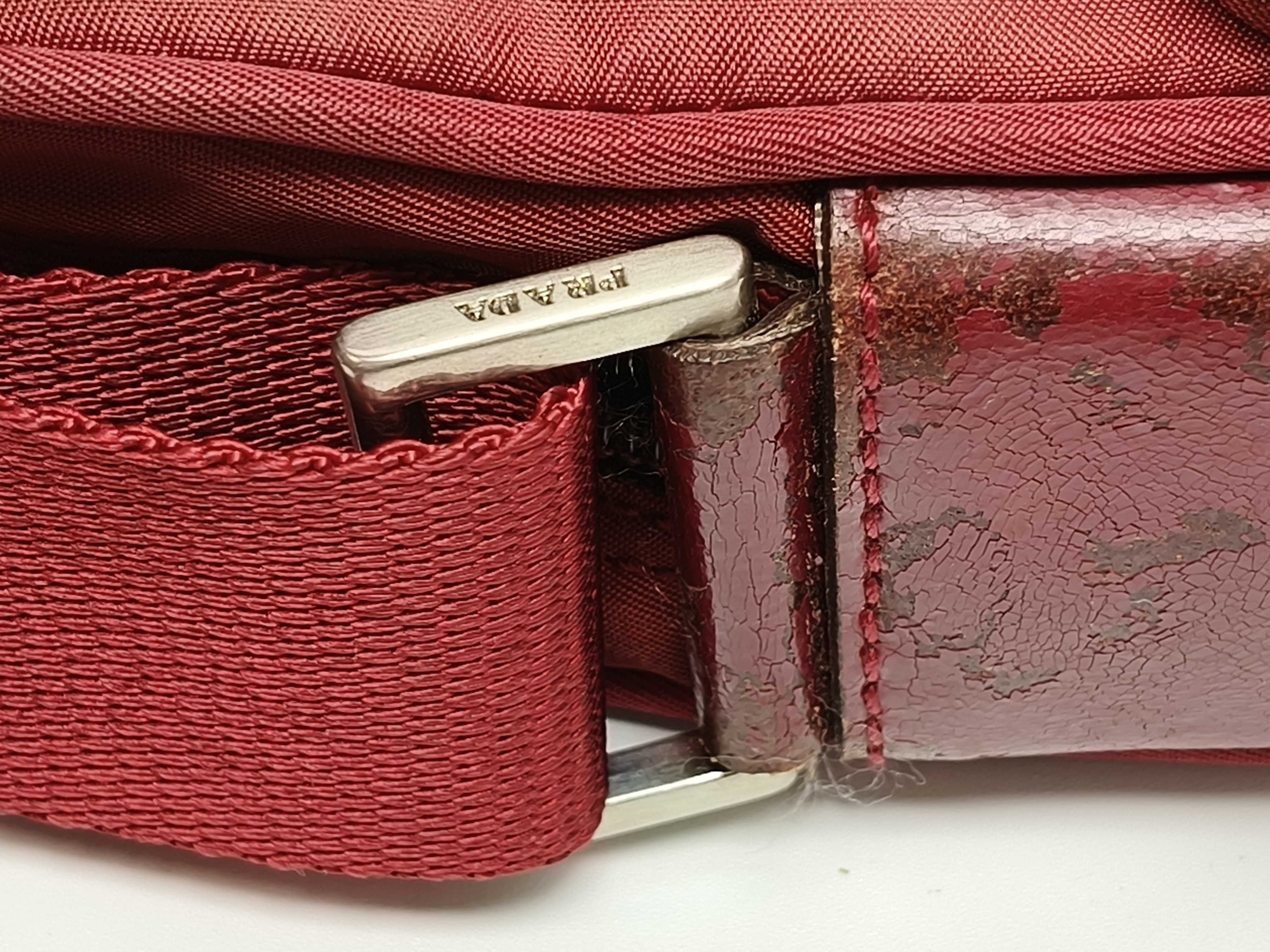 Nylon Shoulder Bag, Wine Red — view 5