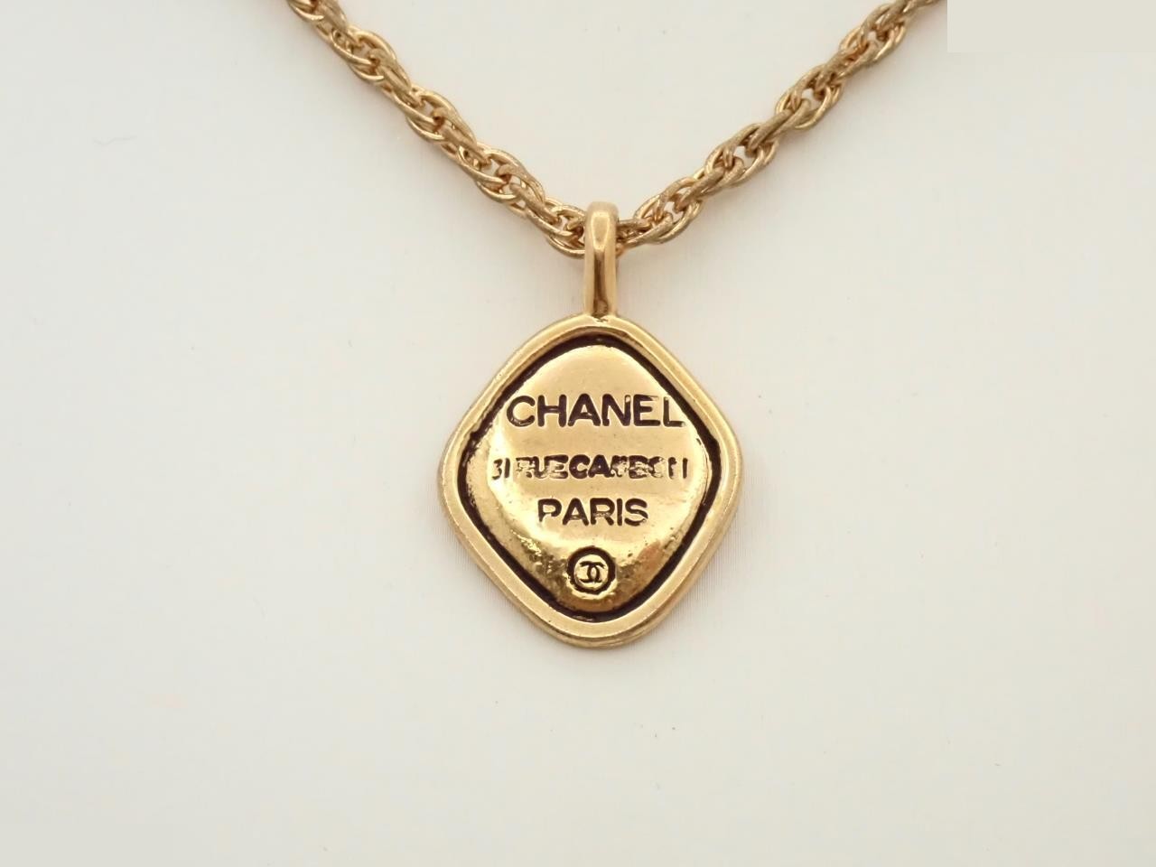 Coco Cambon rhombus gold necklace, chain approximately 42cm