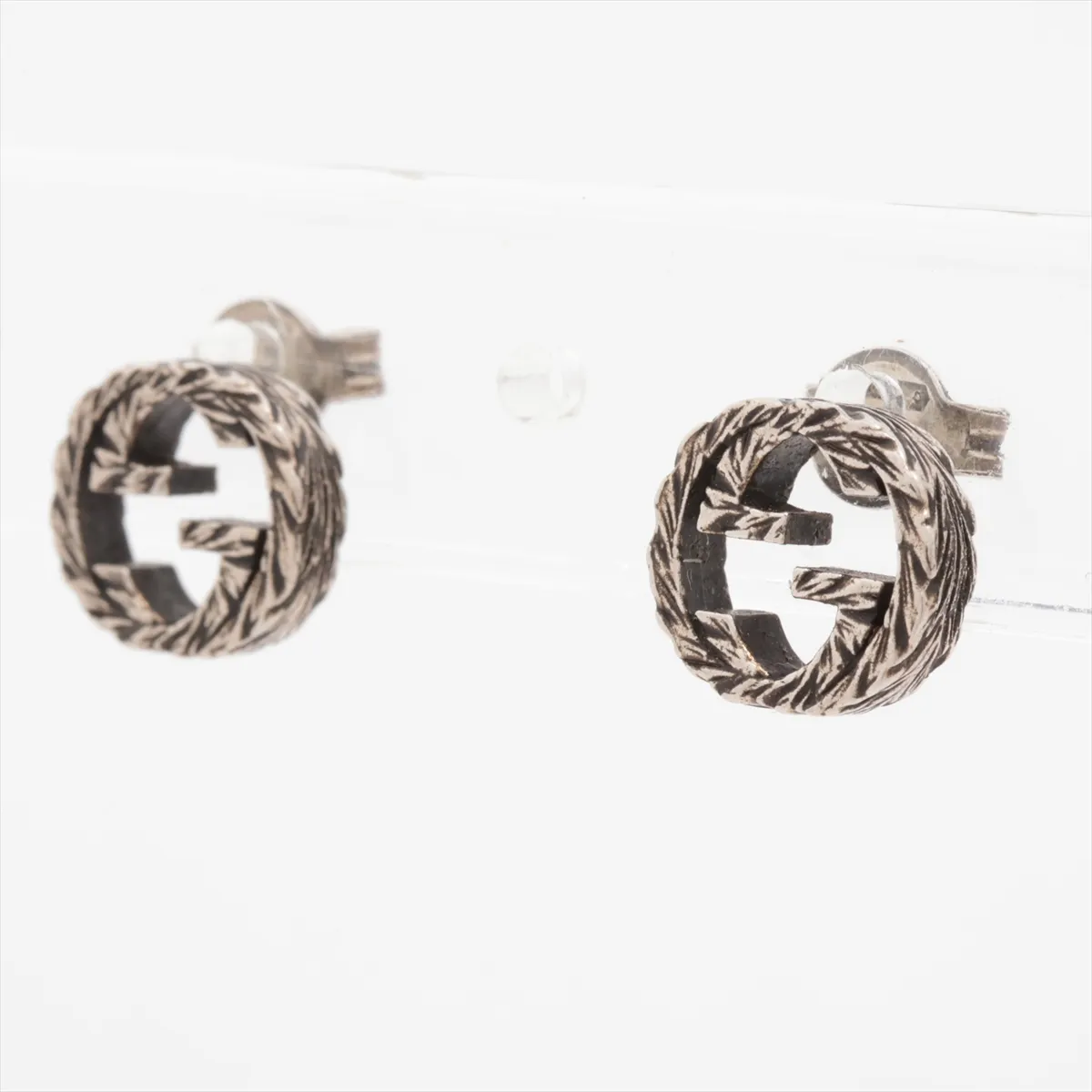 Interlocking G Arabesque Earrings (Pair) 925 Sterling Silver 3.1g — view 3