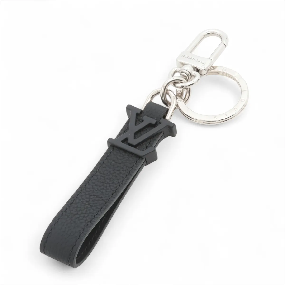 M01194 Keychain Dragonne Aerogram DI4215 Charm GP x Leather Black x Silver