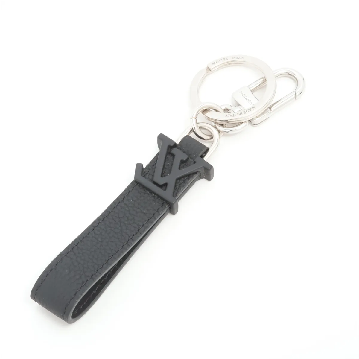 M01194 Keychain Dragonne Aerogram DI4215 Charm GP x Leather Black x Silver — view 2