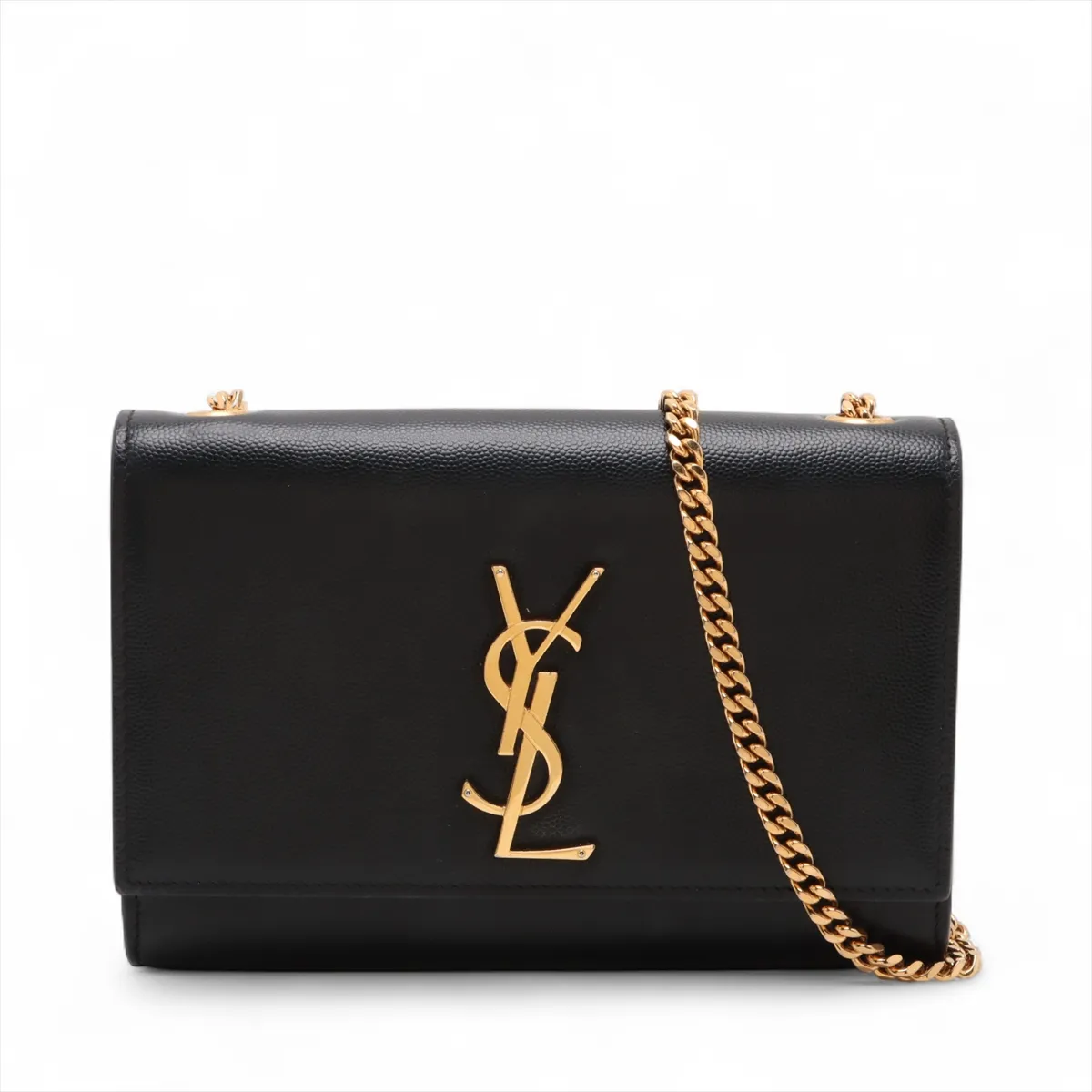 Classic Kate Leather Chain Shoulder Bag, Black, 469390