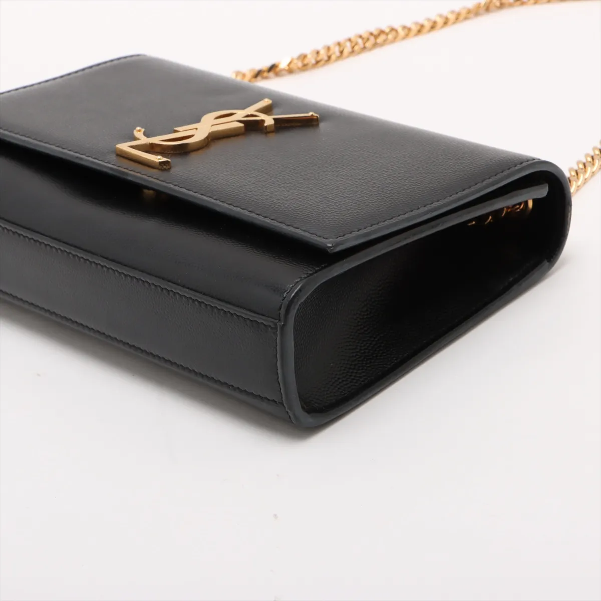 Classic Kate Leather Chain Shoulder Bag, Black, 469390 — view 3
