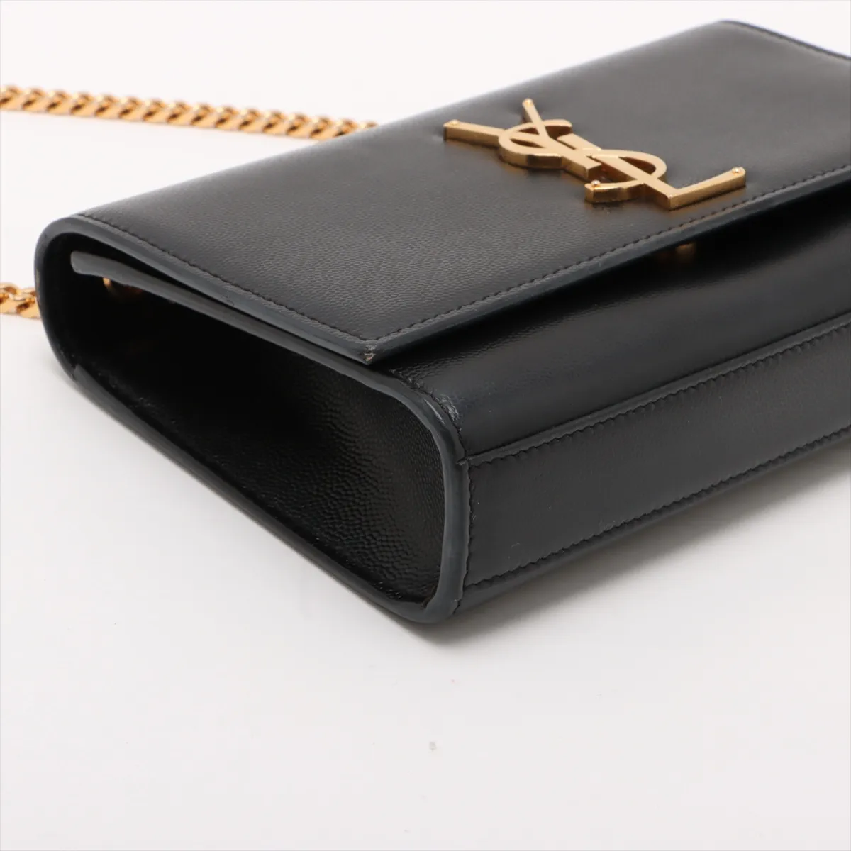 Classic Kate Leather Chain Shoulder Bag, Black, 469390 — view 4