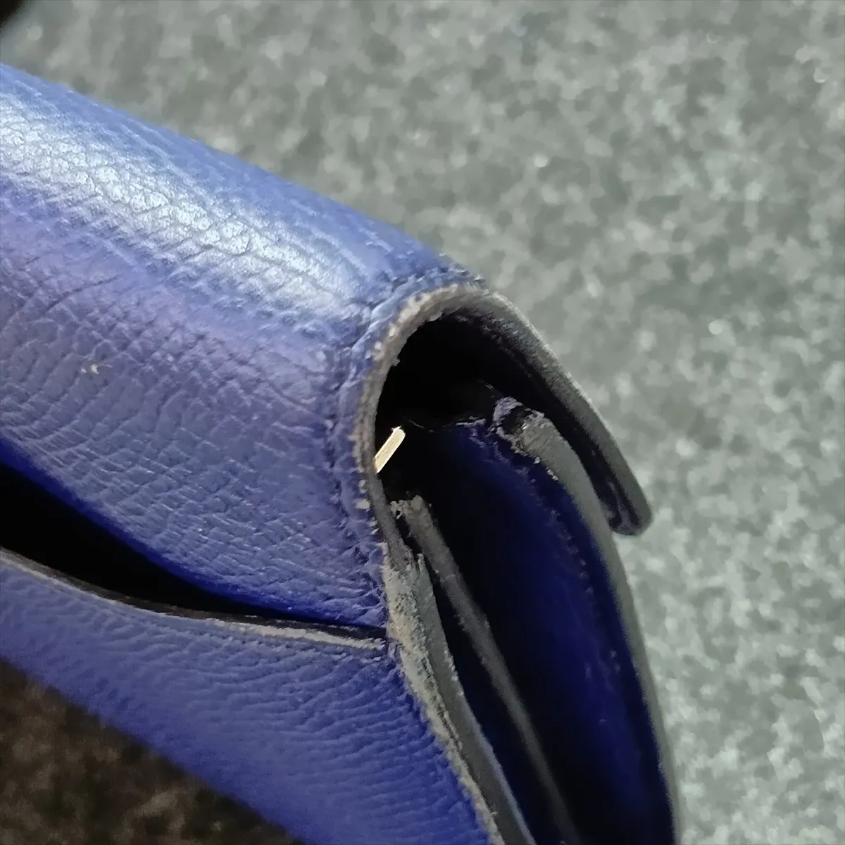 Constance Long Wallet, Veau Epsom Leather, Blue, Silver Hardware, C: 2018 — view 12