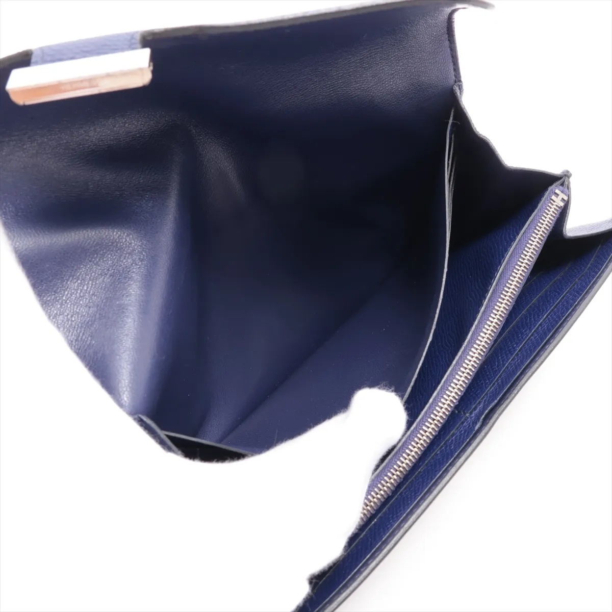 Constance Long Wallet, Veau Epsom Leather, Blue, Silver Hardware, C: 2018 — view 4