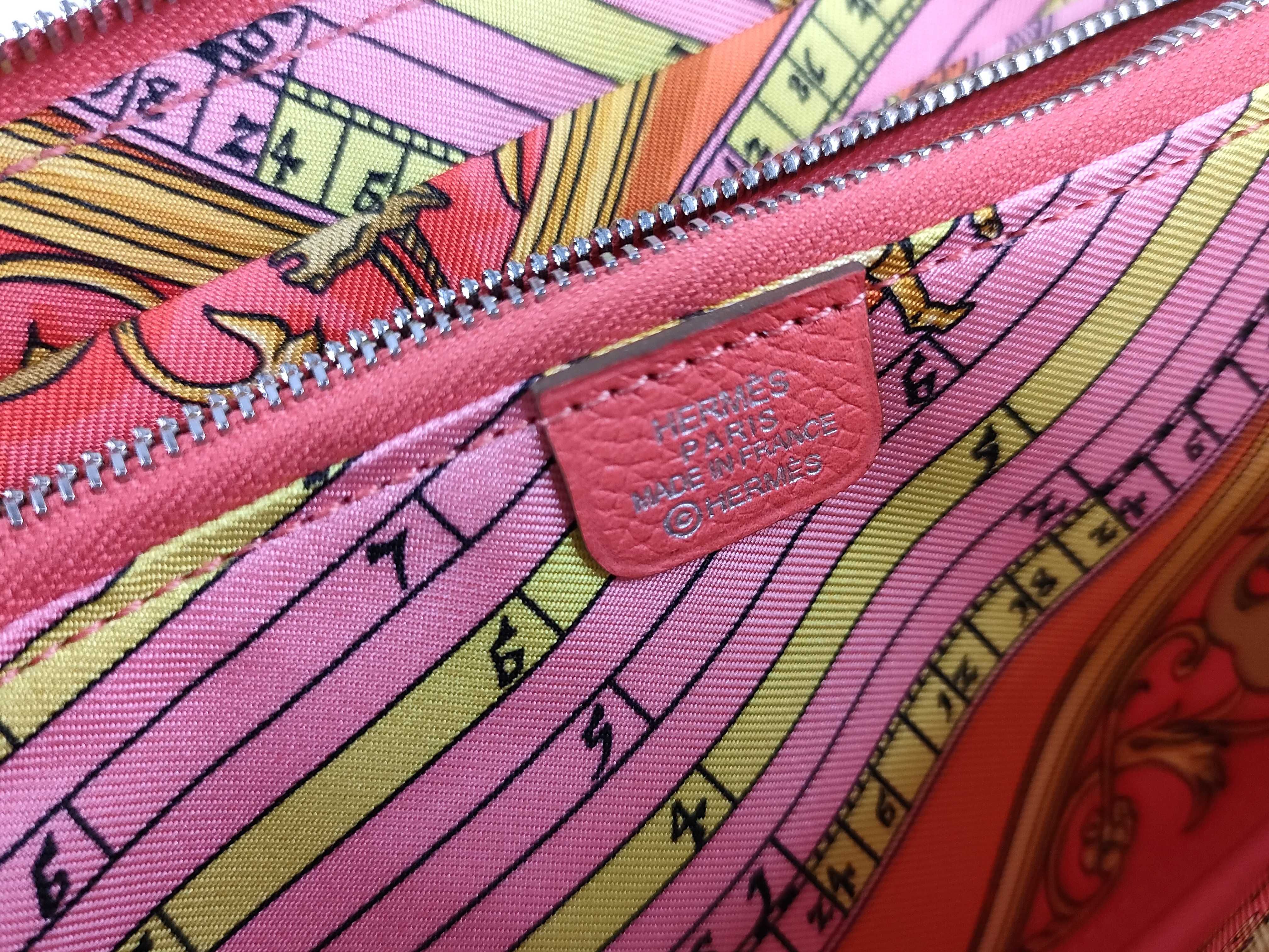 Azap Long Silk In Rose Jaipur Epsom Leather Q Stamp Hermes Unused Wallet — view 13