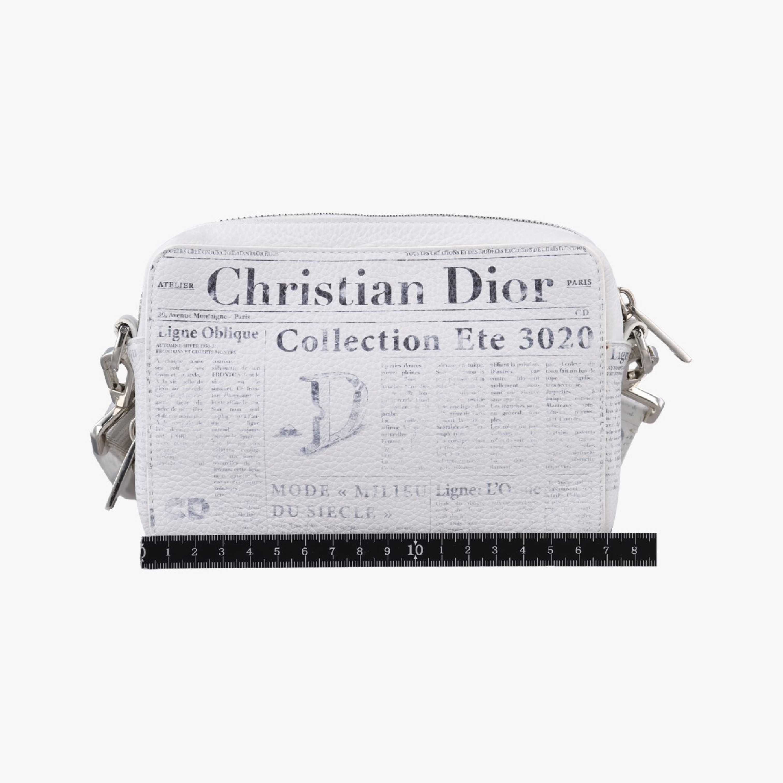 x Daniel Arsham Collaboration Newspaper White Leather Shoulder Bag 10-BO-1119 — view 2