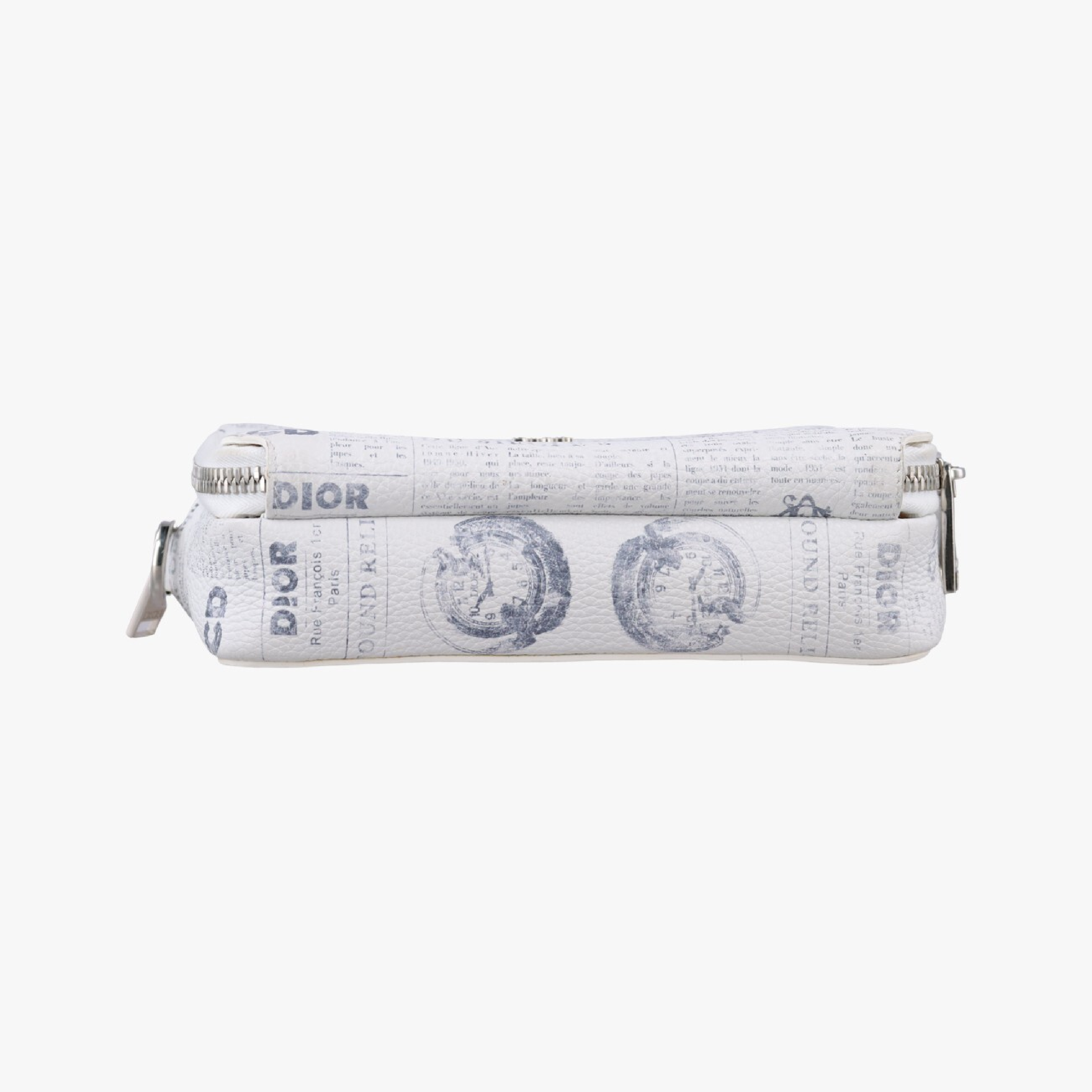 x Daniel Arsham Collaboration Newspaper White Leather Shoulder Bag 10-BO-1119 — view 3