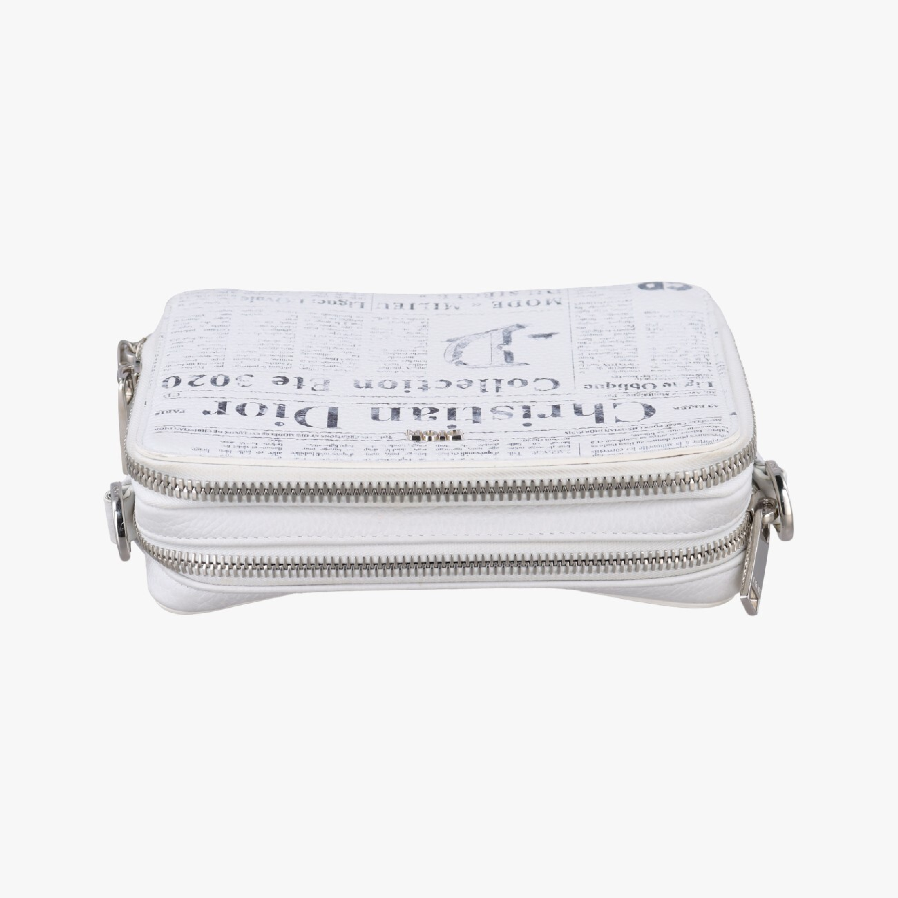 x Daniel Arsham Collaboration Newspaper White Leather Shoulder Bag 10-BO-1119 — view 5