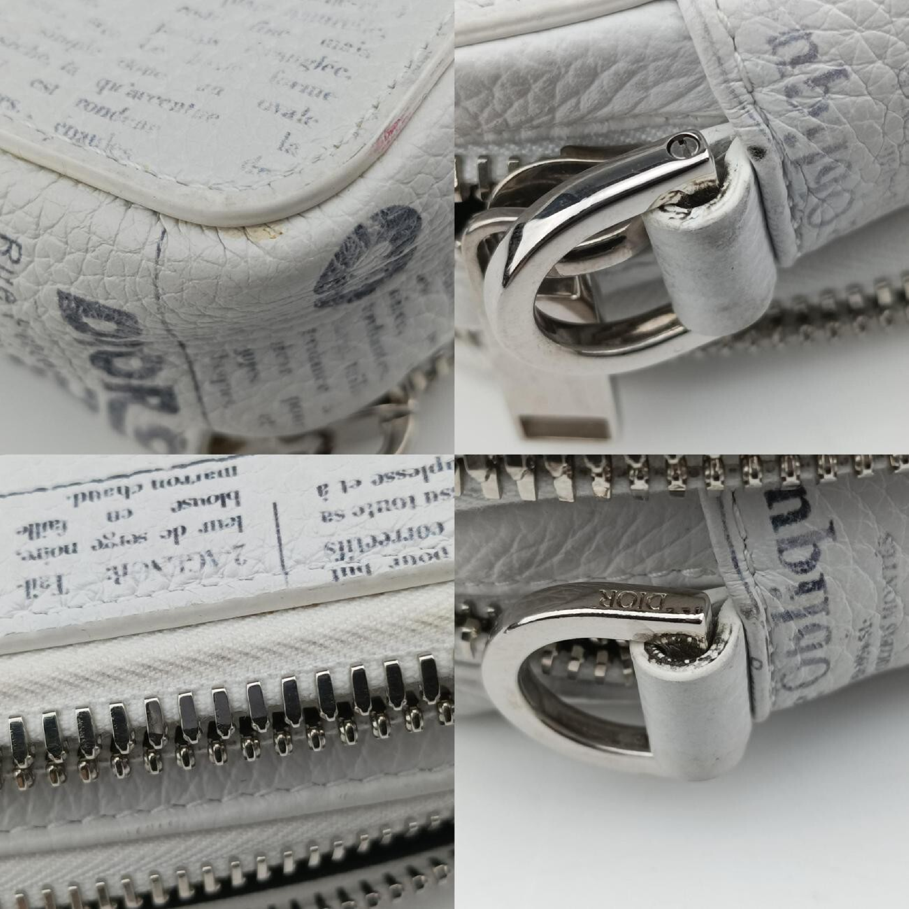 x Daniel Arsham Collaboration Newspaper White Leather Shoulder Bag 10-BO-1119 — view 9