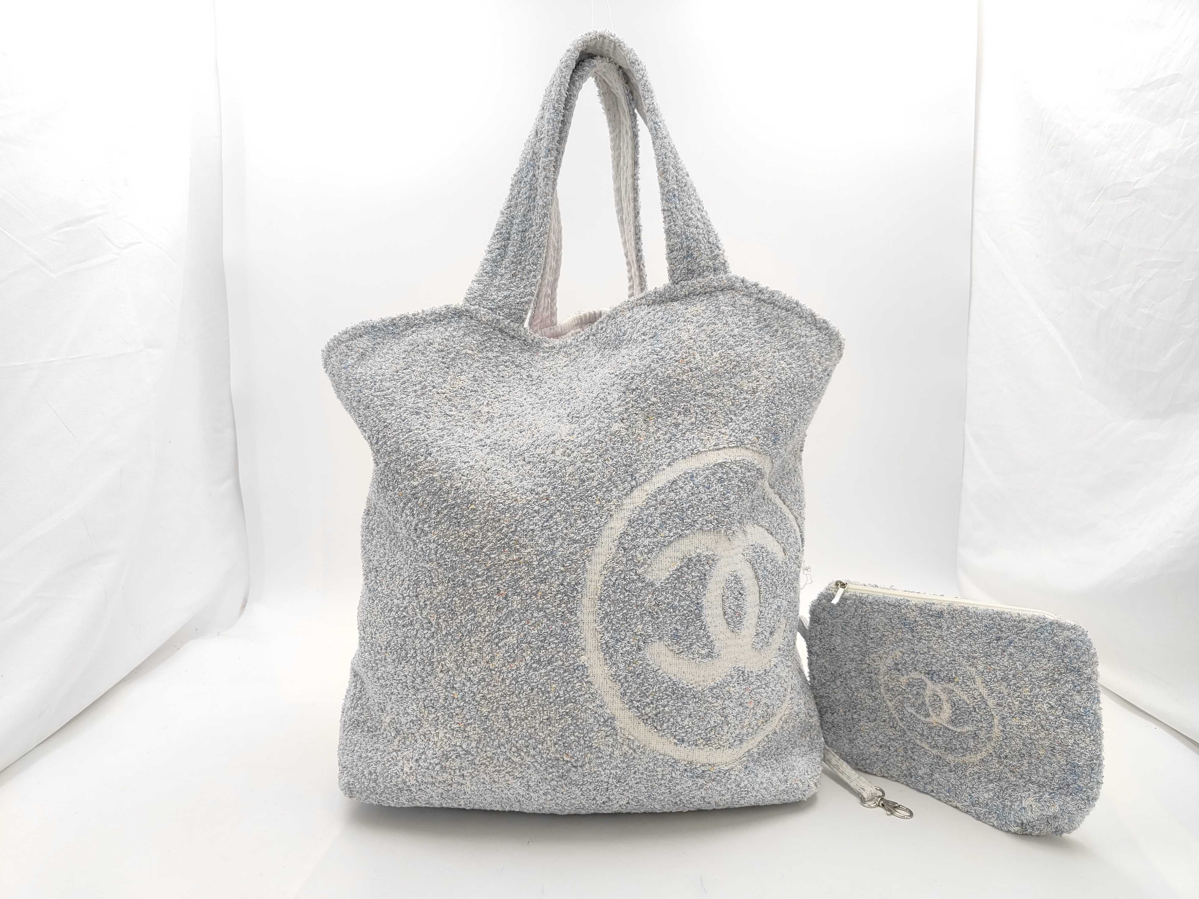 VN - Coco Mark Cotton Tote Bag Beach Bag Blue Tote Bag