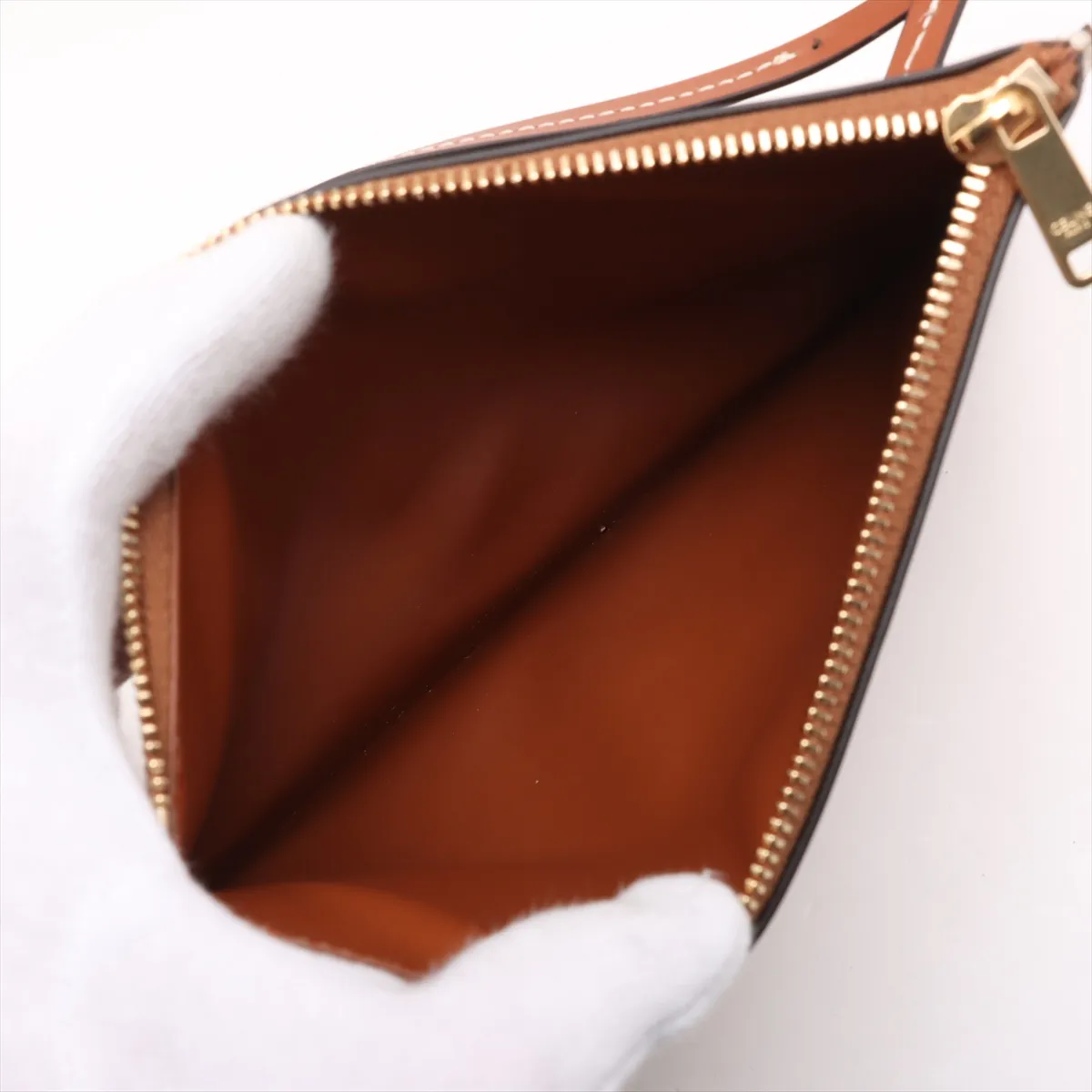 Triomphe Classic Pannier Raffia x Leather Tote Bag Beige x Brown — view 8
