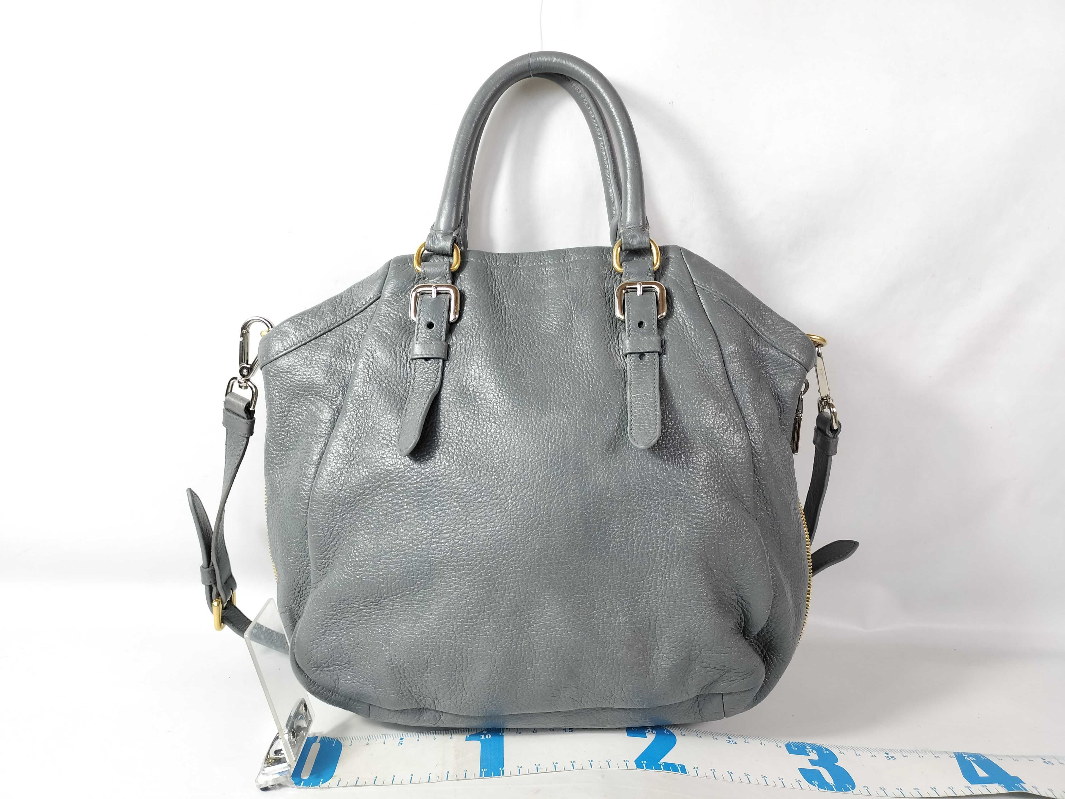 Silver Lettering Logo Vitello Daino Handbag — view 2