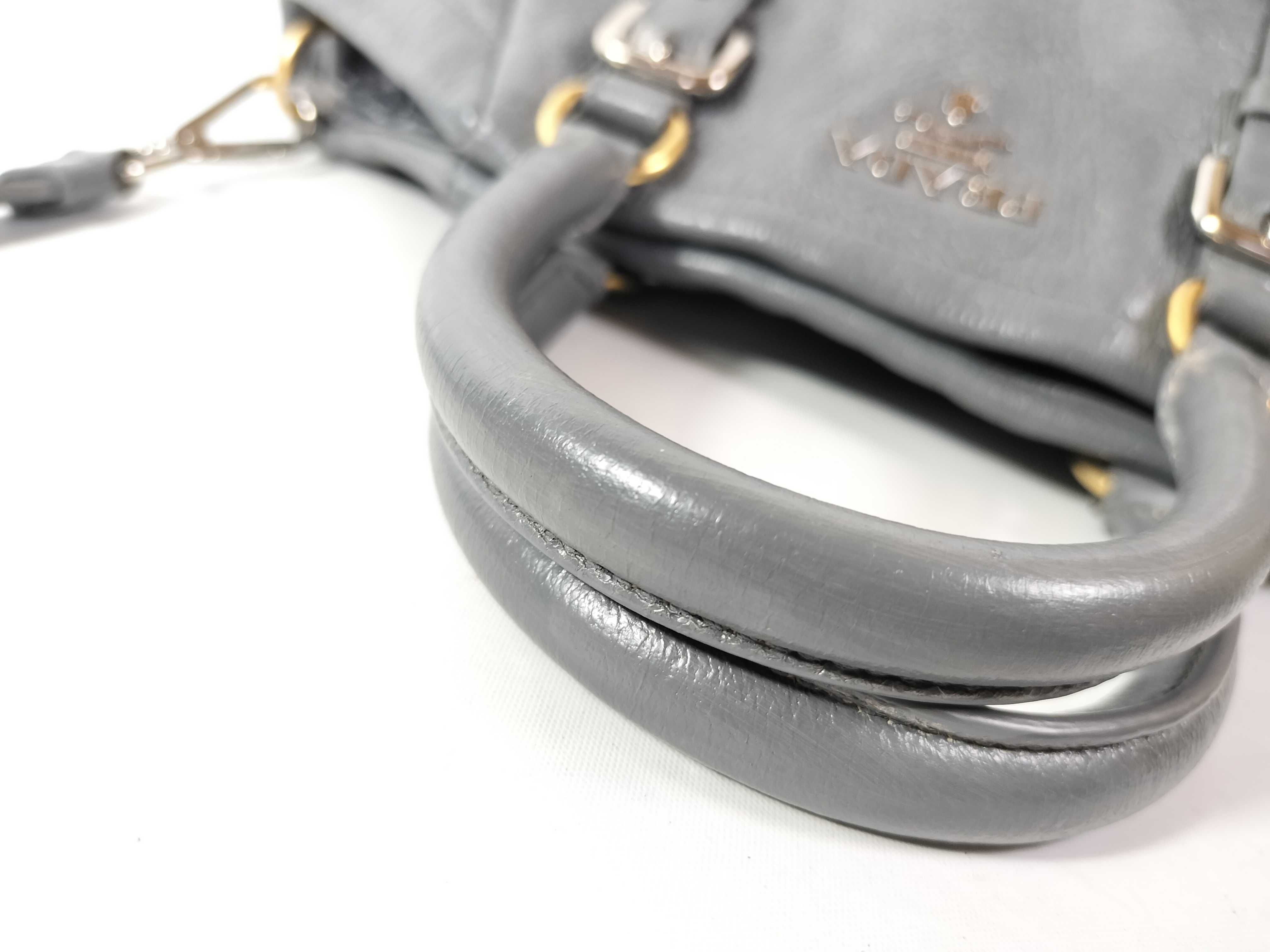 Silver Lettering Logo Vitello Daino Handbag — view 4