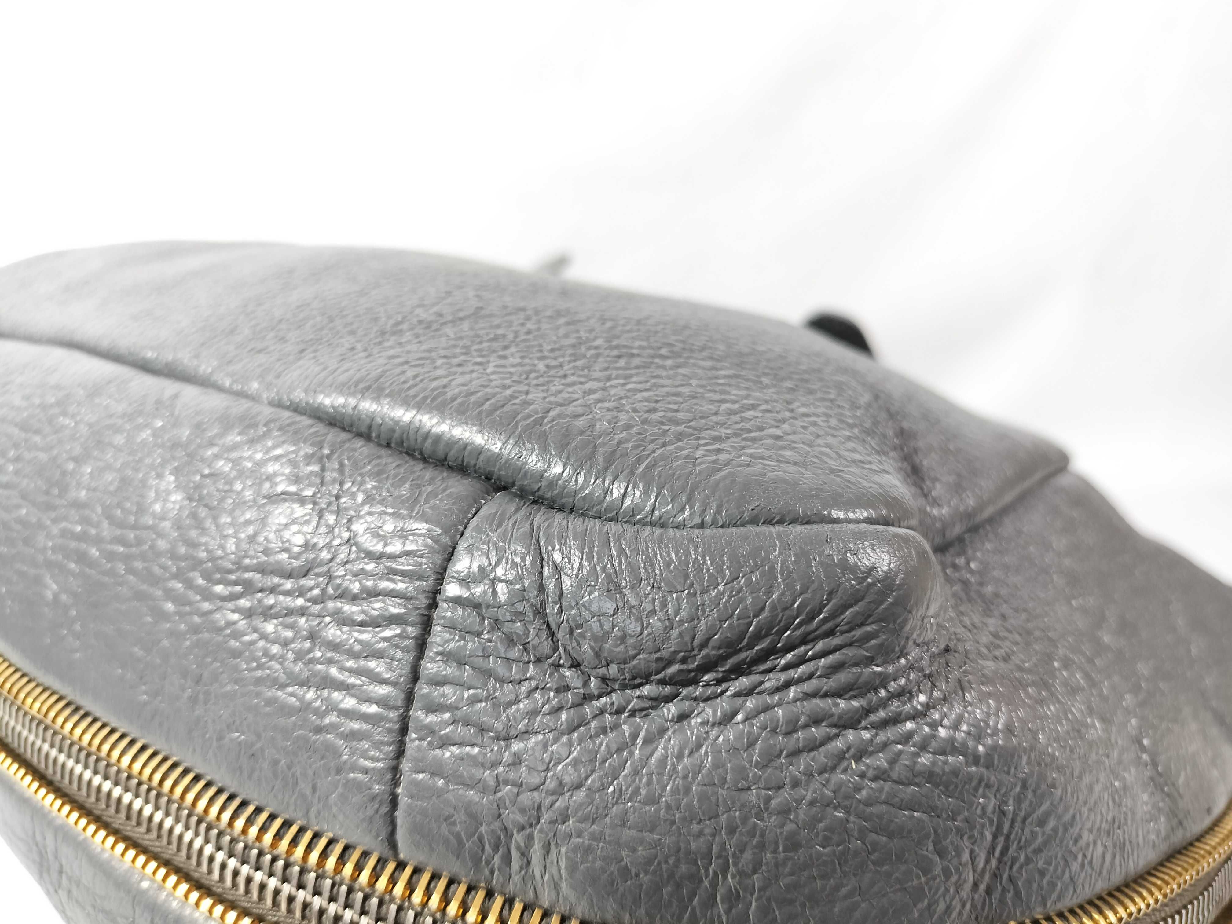 Silver Lettering Logo Vitello Daino Handbag — view 6