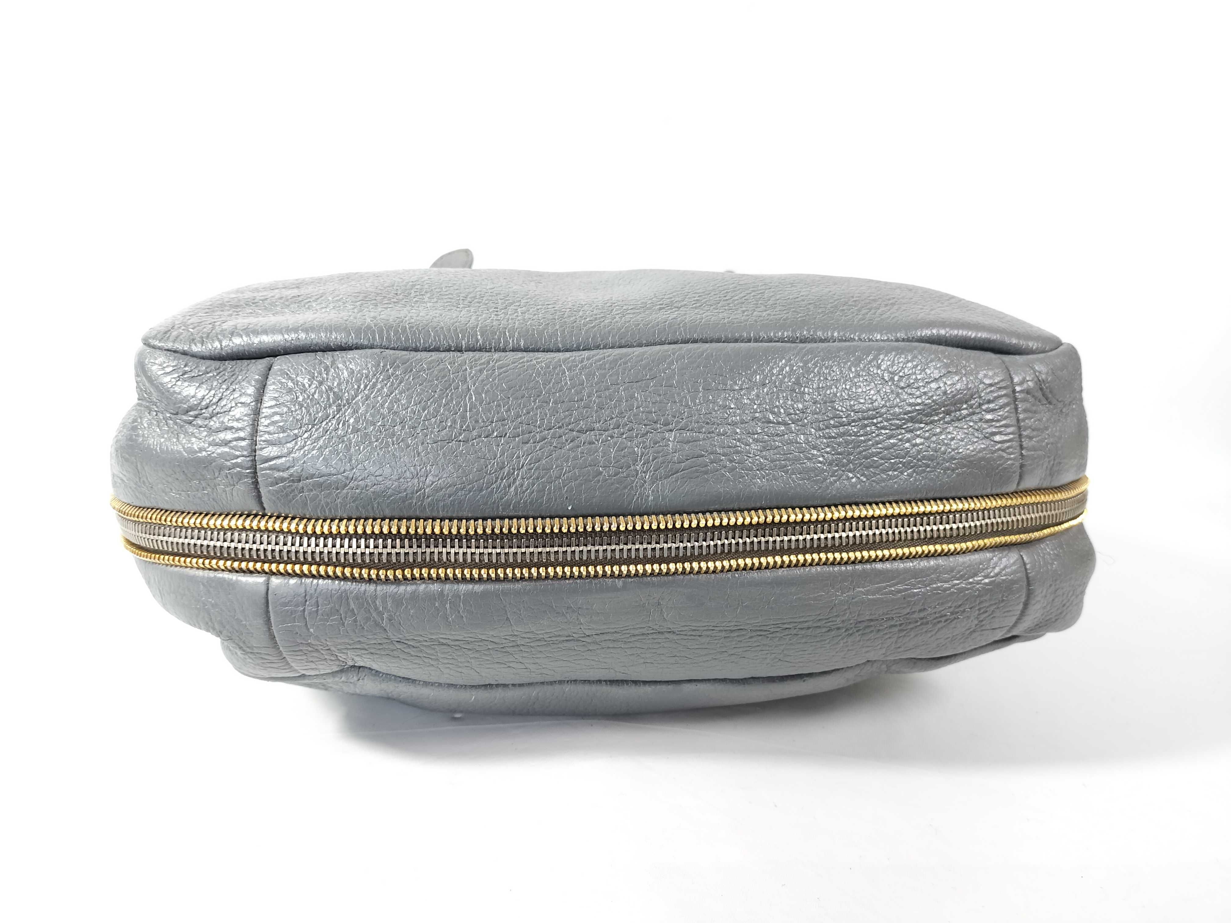 Silver Lettering Logo Vitello Daino Handbag — view 7