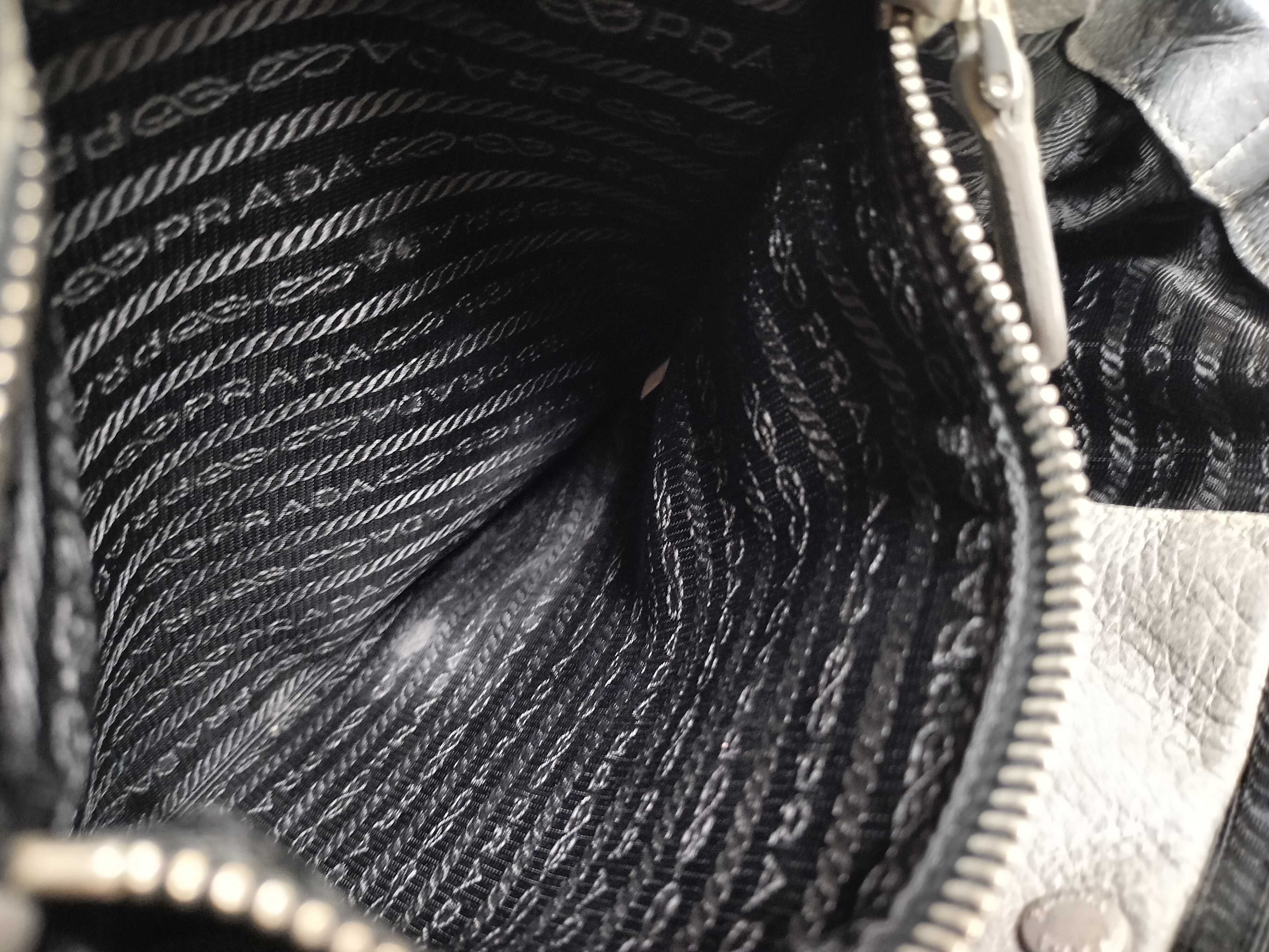 Silver Lettering Logo Vitello Daino Handbag — view 10