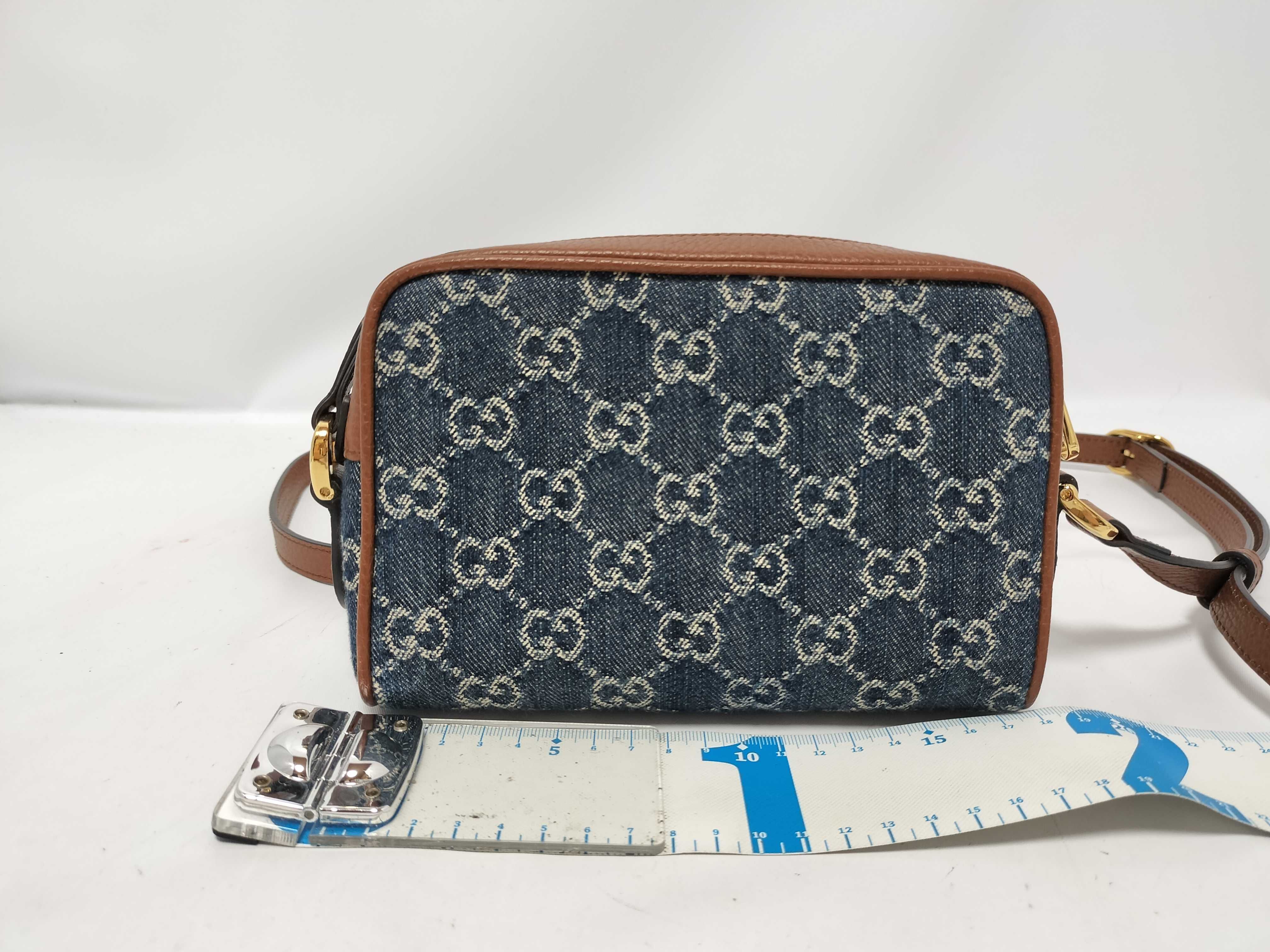 Gucci GG Denim Ophidia Denim x Leather Shoulder Bag Blue x Brown 517350 Shoulder Bag — view 2