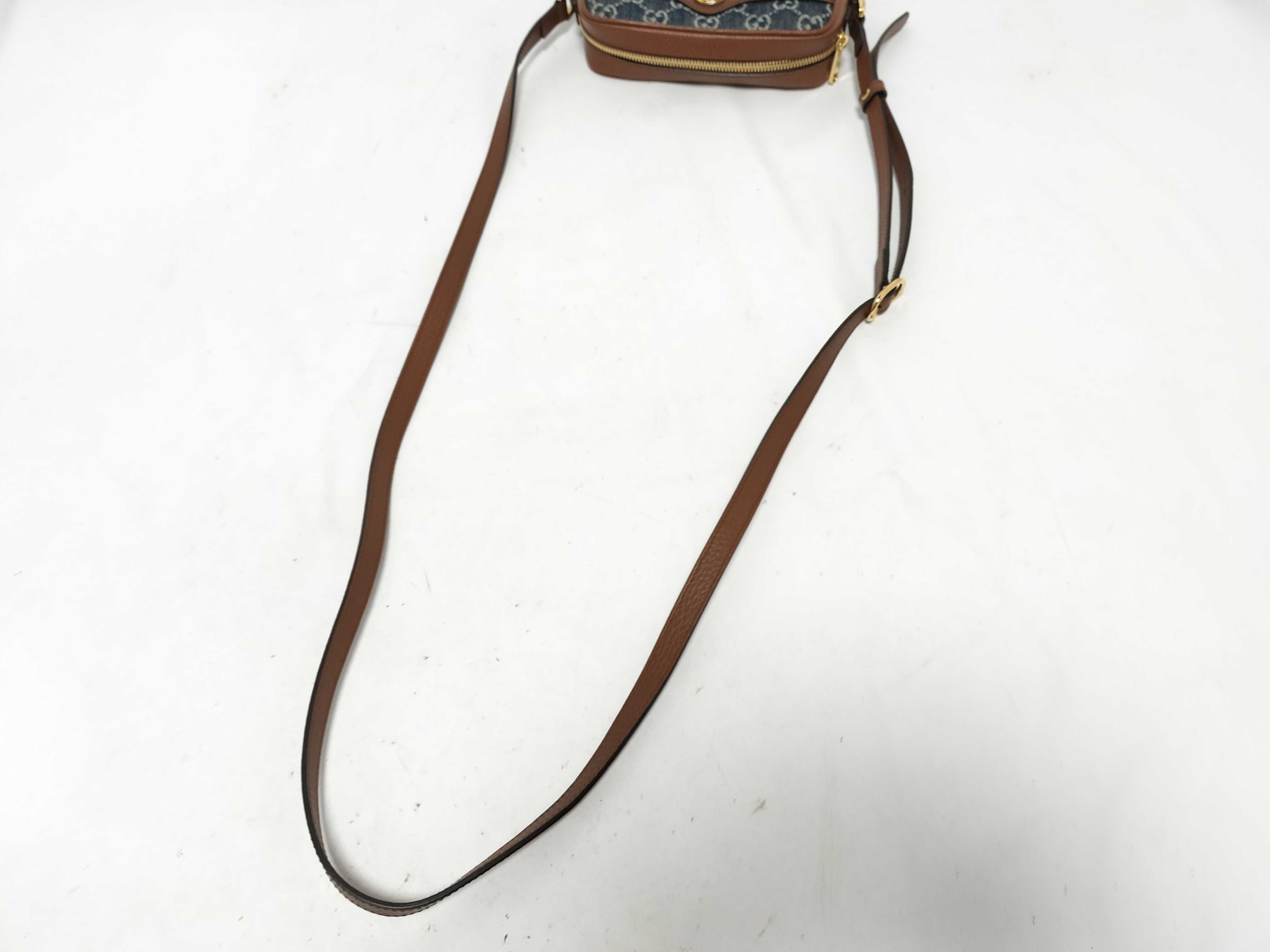 Gucci GG Denim Ophidia Denim x Leather Shoulder Bag Blue x Brown 517350 Shoulder Bag — view 3