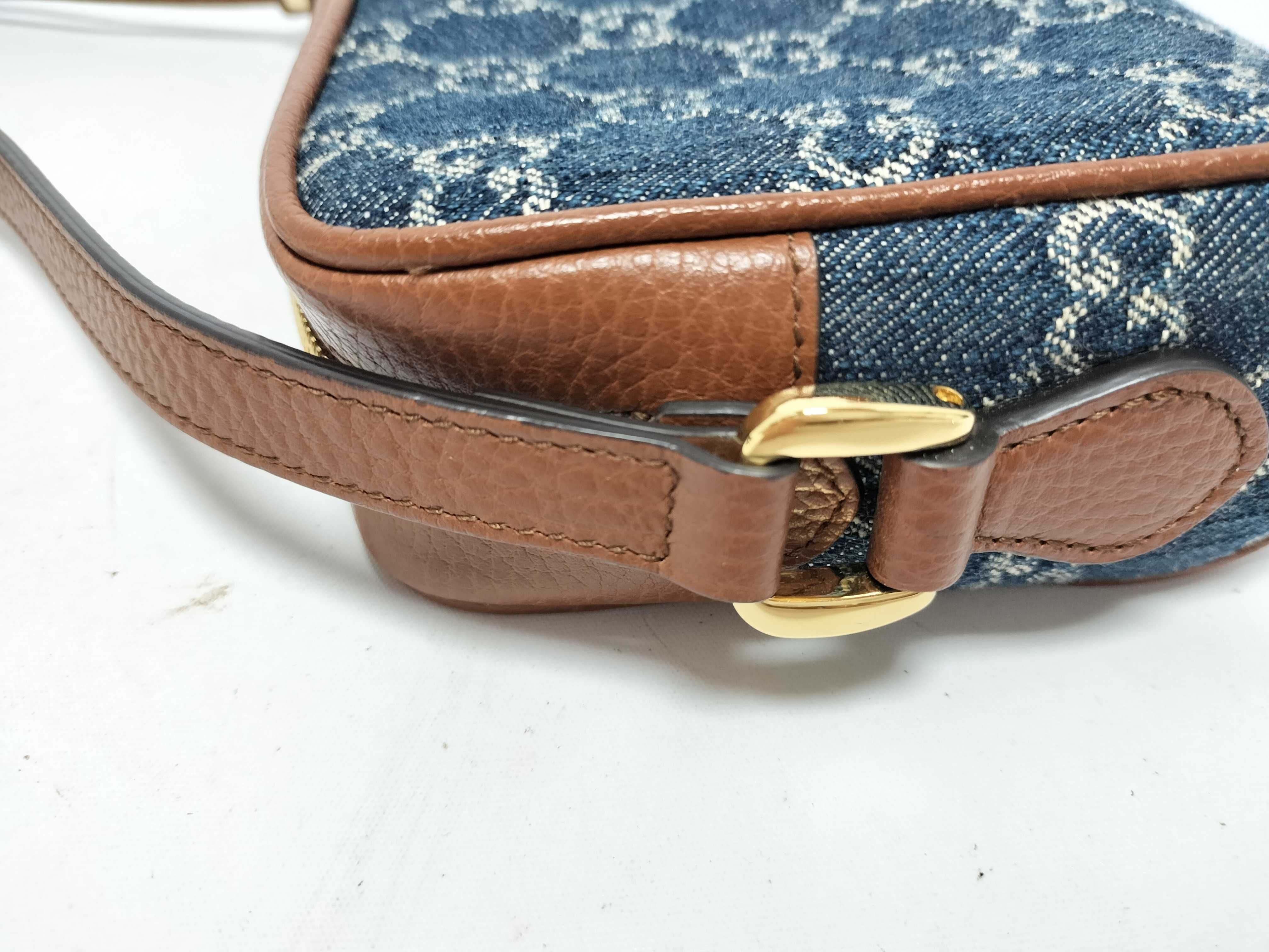 Gucci GG Denim Ophidia Denim x Leather Shoulder Bag Blue x Brown 517350 Shoulder Bag — view 5