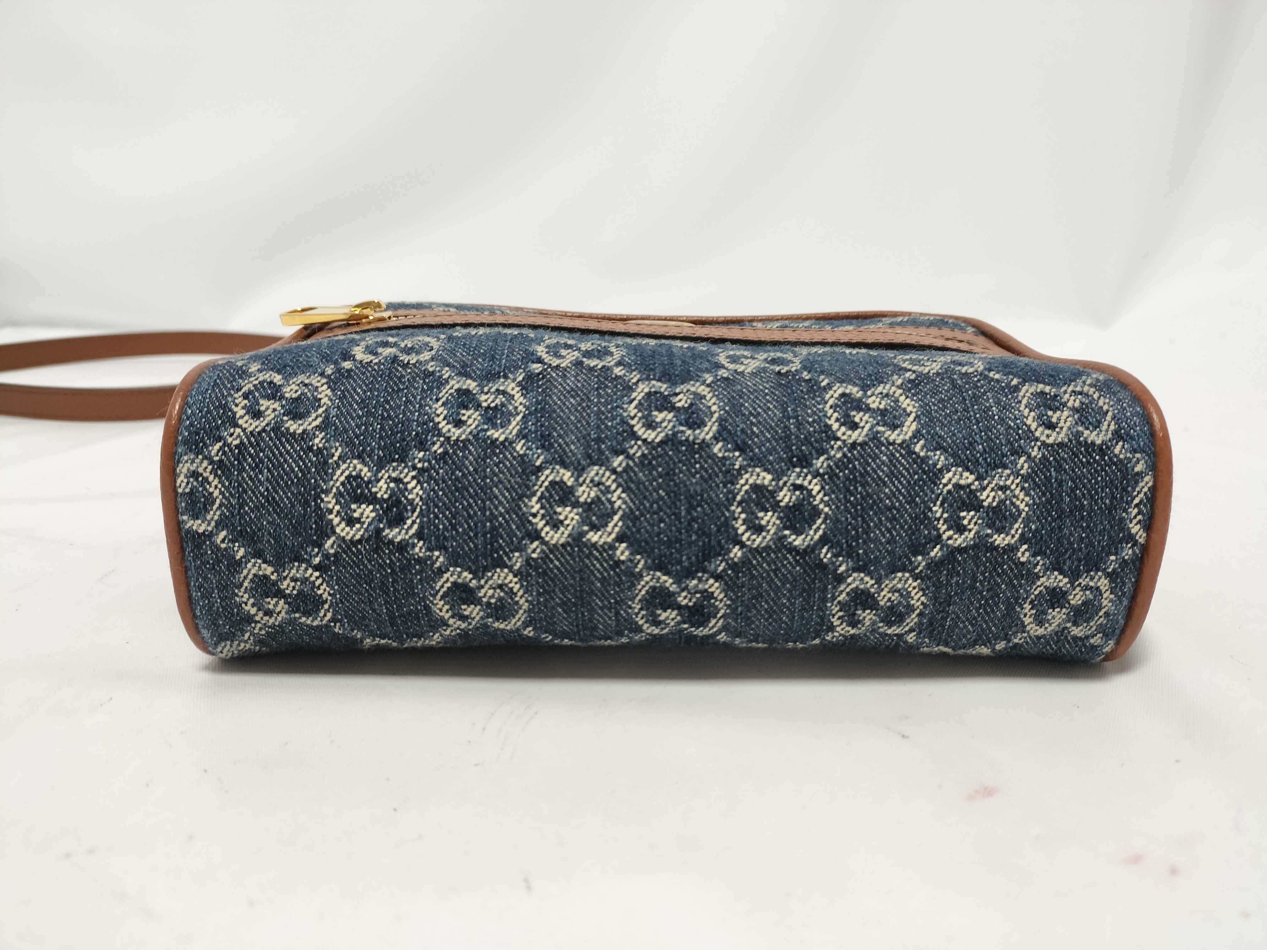 Gucci GG Denim Ophidia Denim x Leather Shoulder Bag Blue x Brown 517350 Shoulder Bag — view 6