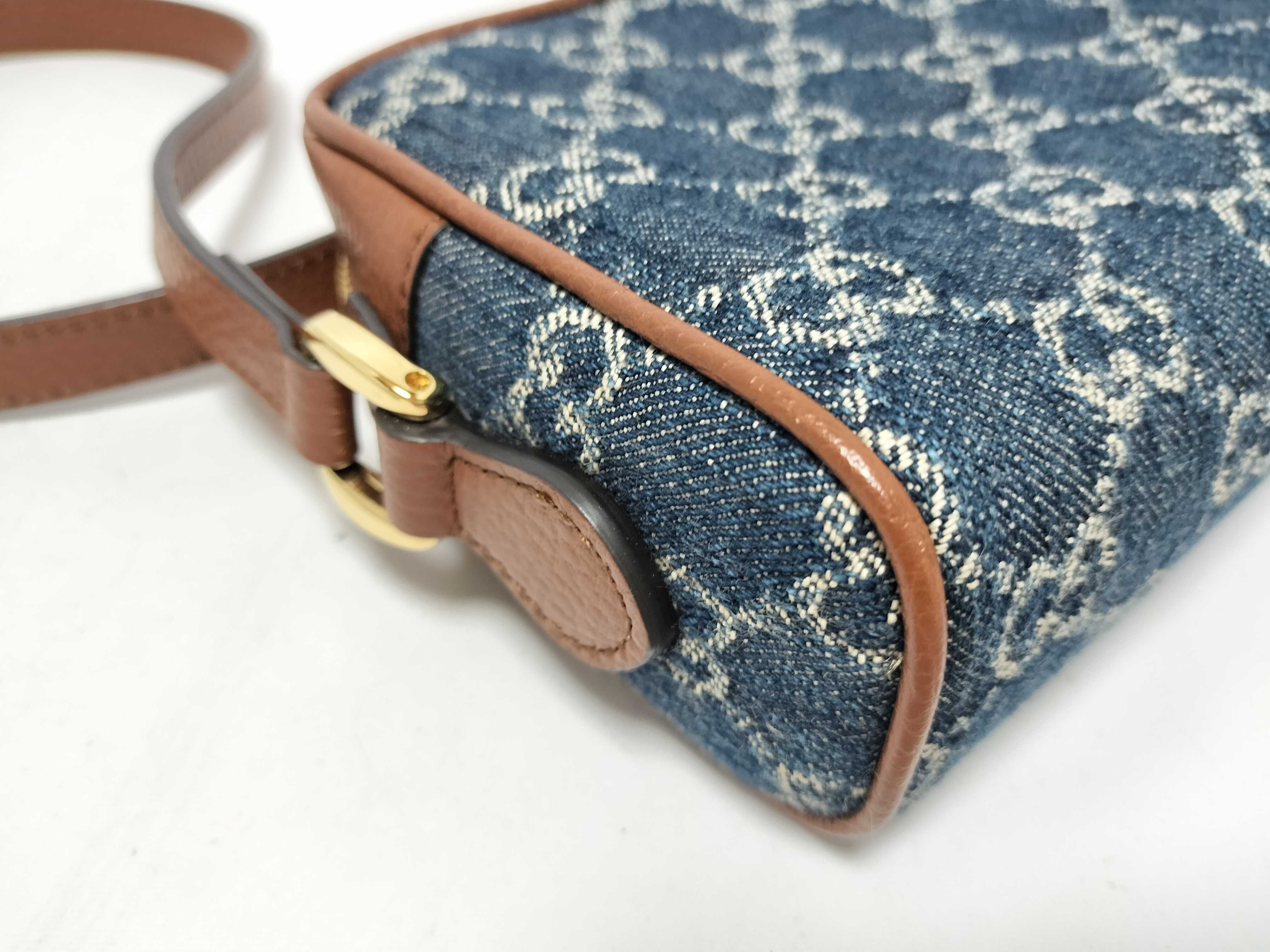 Gucci GG Denim Ophidia Denim x Leather Shoulder Bag Blue x Brown 517350 Shoulder Bag — view 7