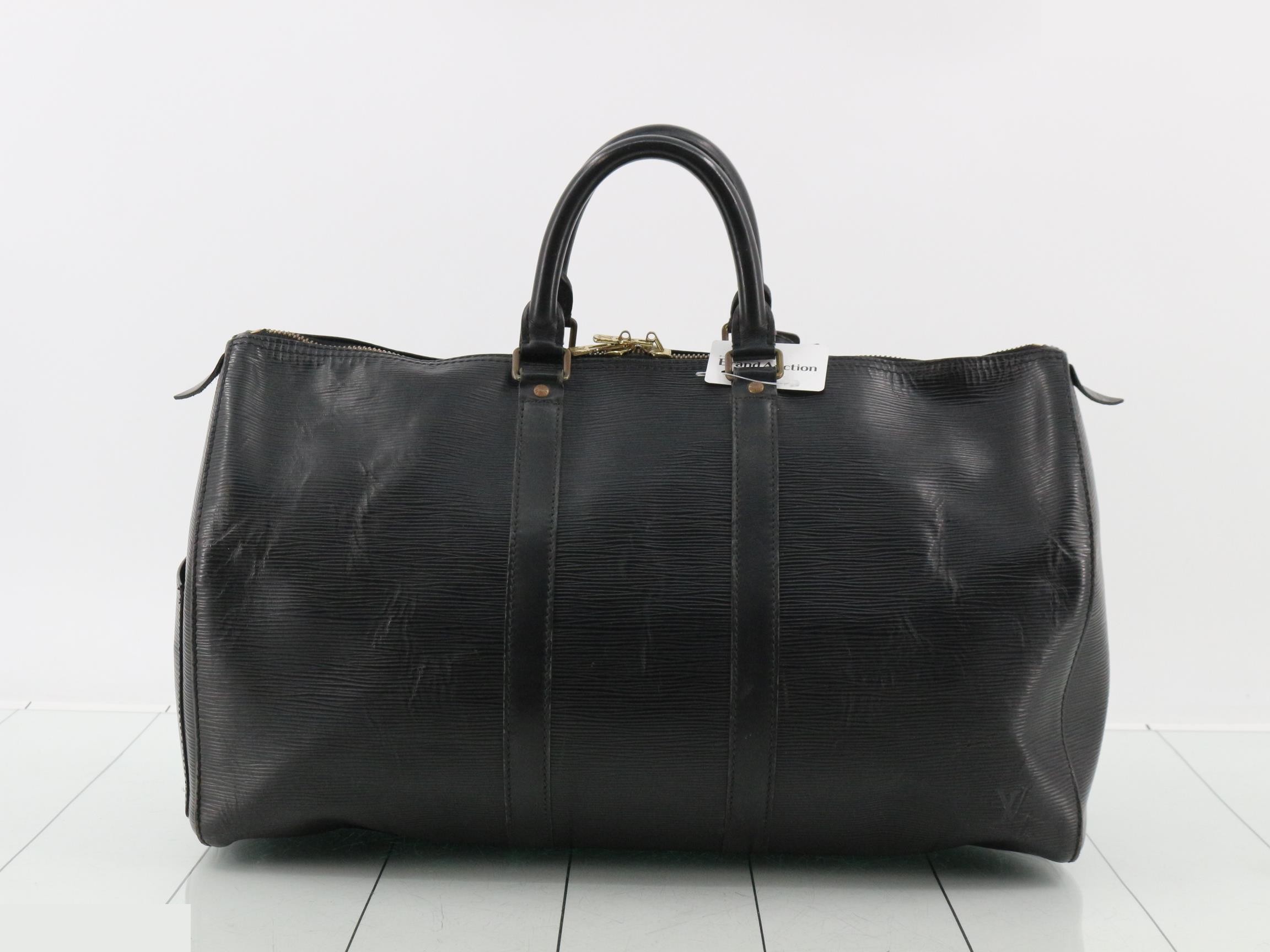 Keepall 45 Noir VI 1911 with Poigne name tag — view 2