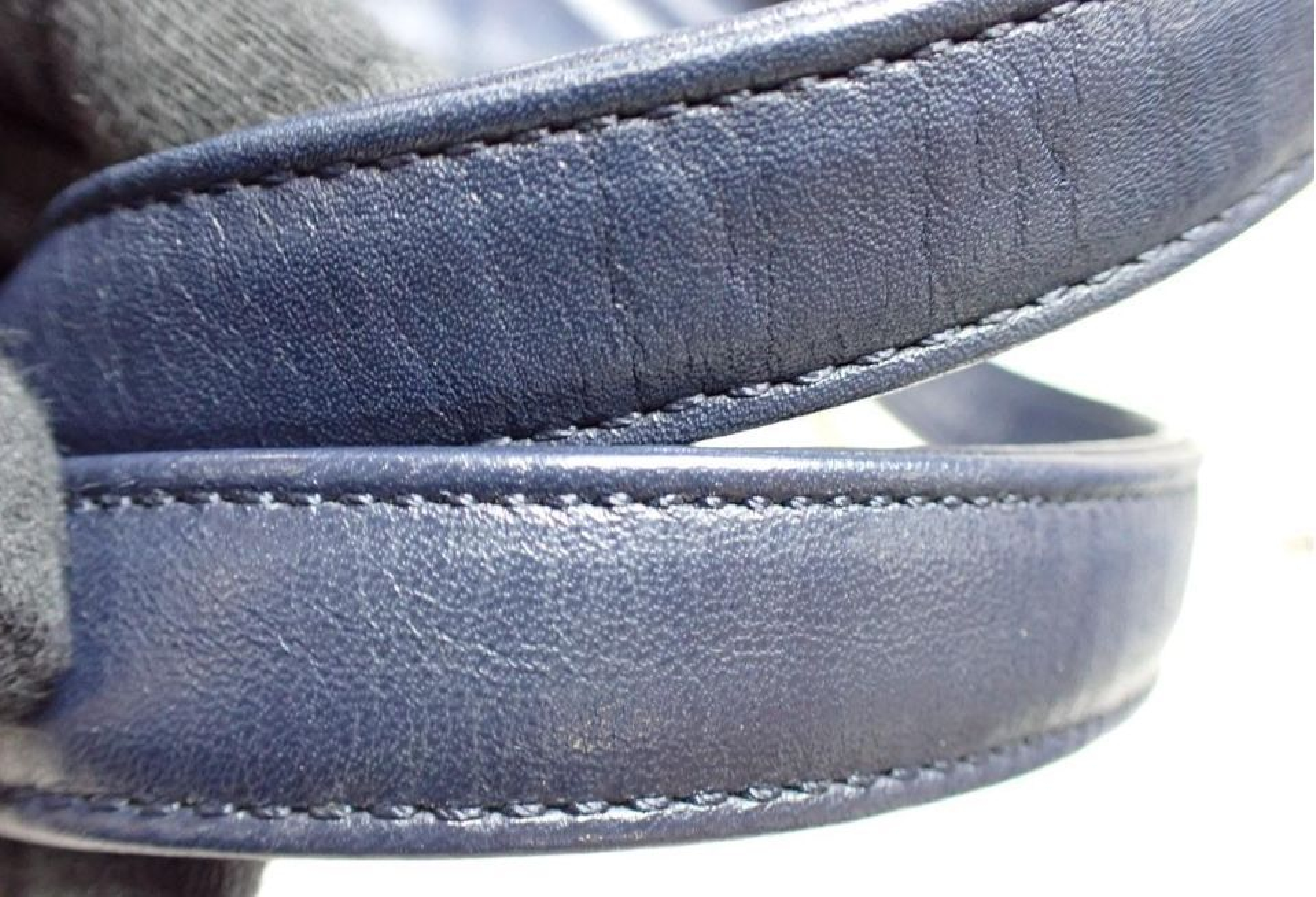 quilted leather navy handbag — view 7