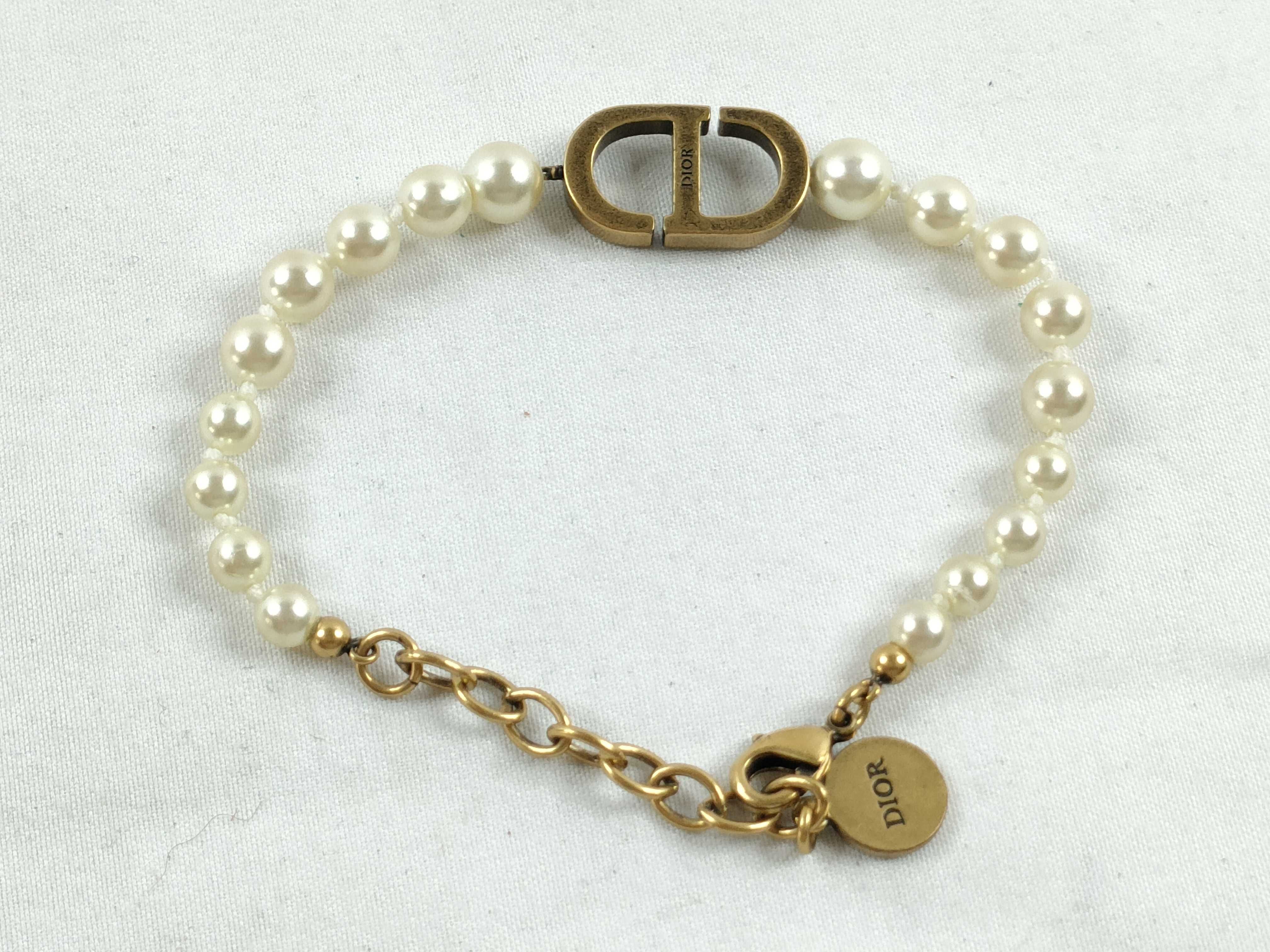 CD Logo Pearl Bracelet Bracelet/Bangle — view 2