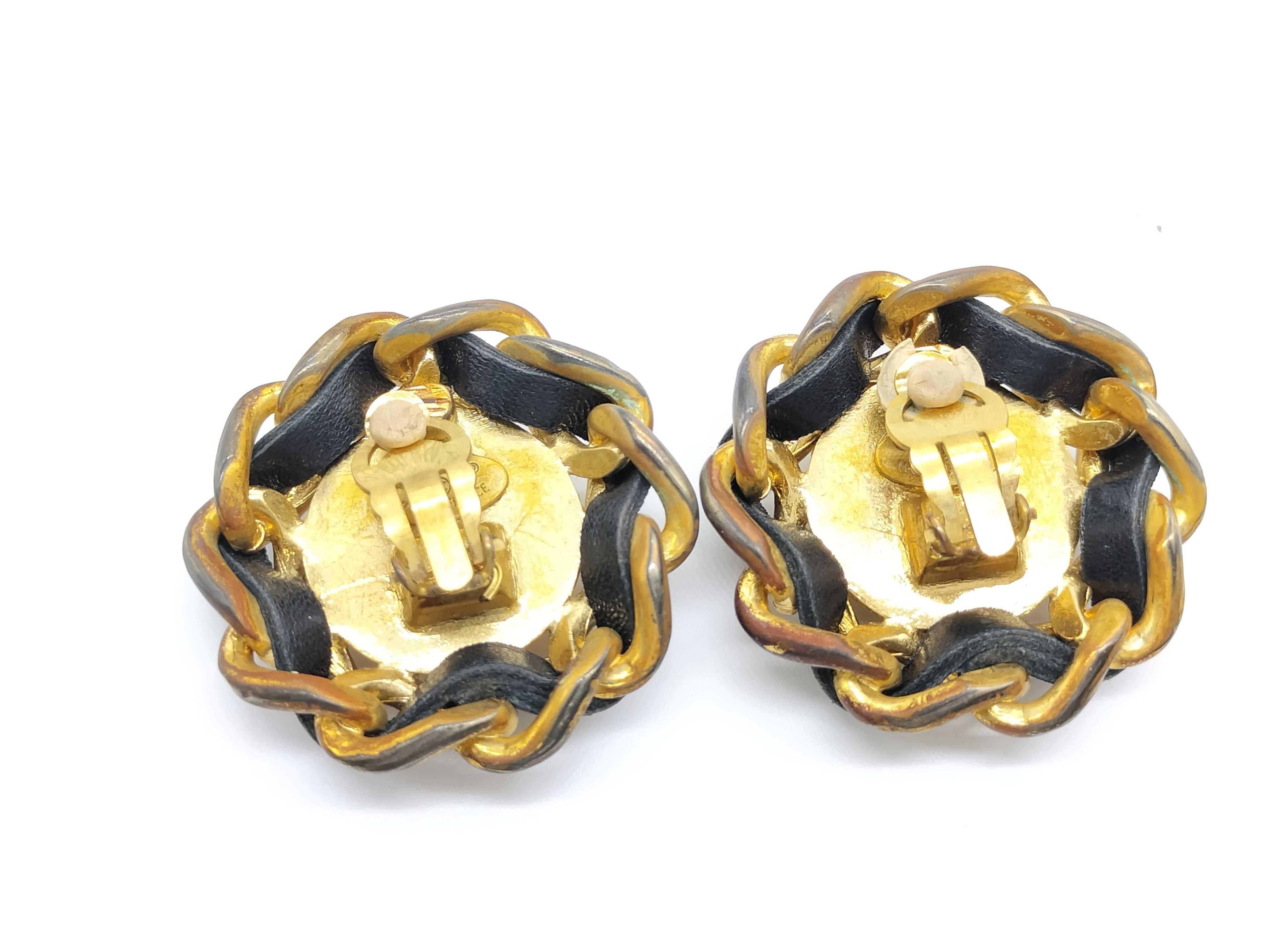 Coco Mark 28 Coco/Leather Circle Earrings — view 2