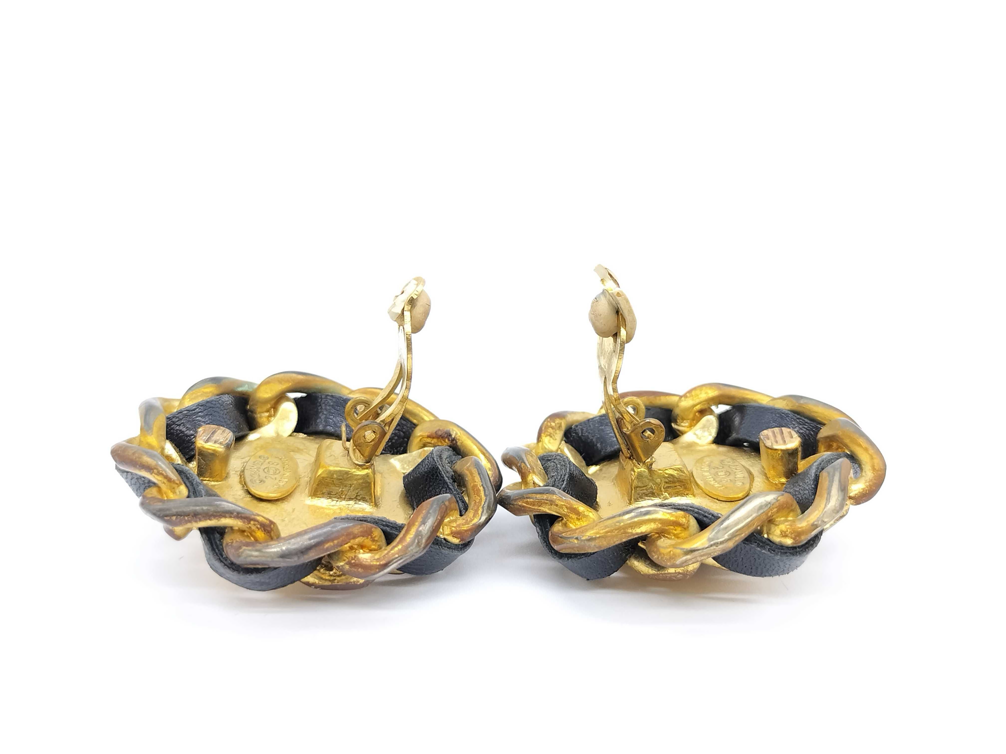Coco Mark 28 Coco/Leather Circle Earrings — view 6