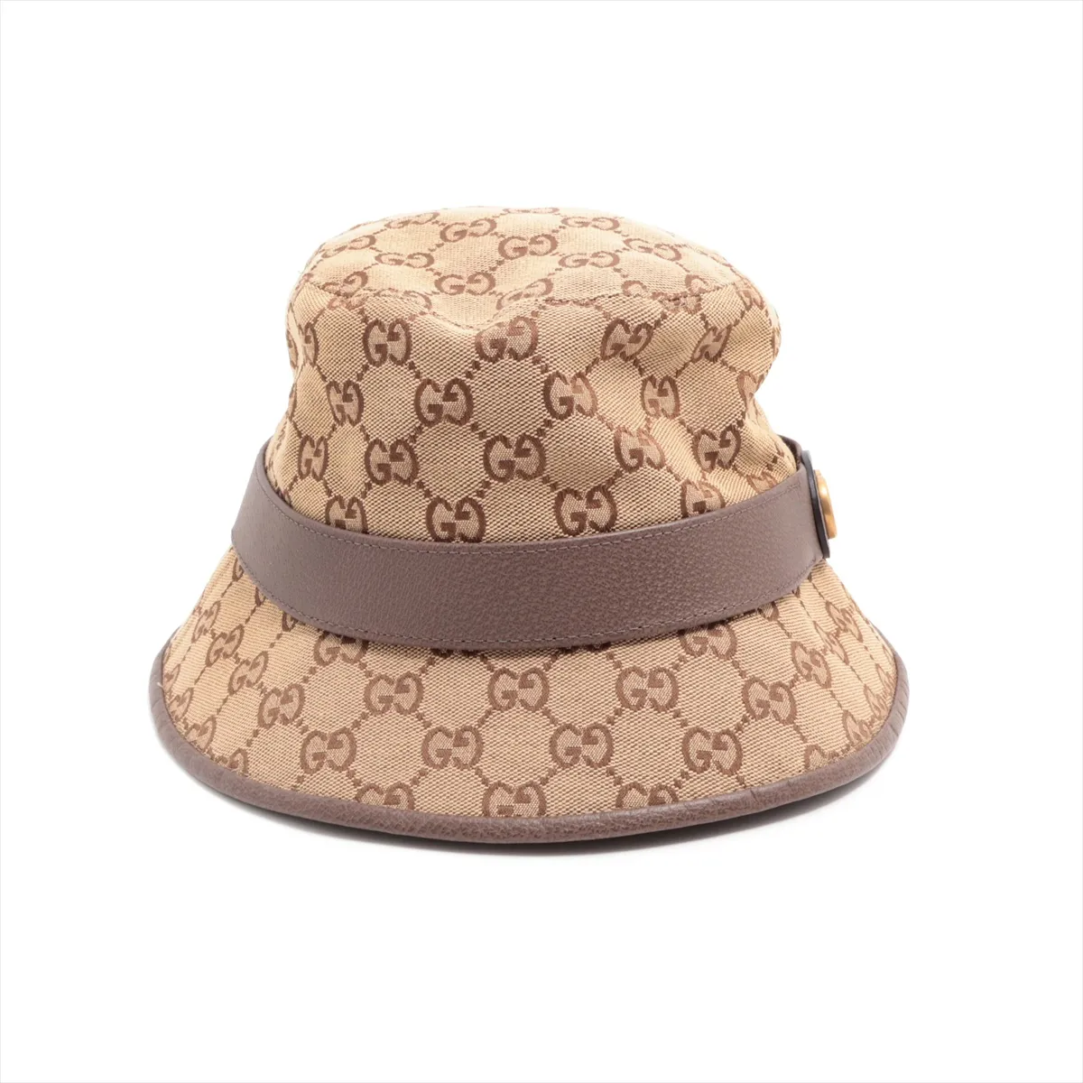576587 GG Canvas Bucket Hat M 58cm Cotton x Polyester Beige — view 3