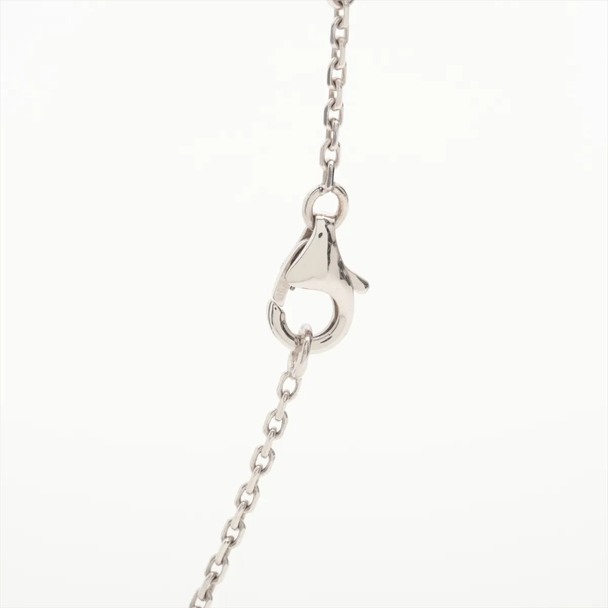 Vintage Alhambra Chalcedony Necklace, 750 (WG), 5.3g, BL136294. Features: exposed lobster clasp, bent jump ring, — view 3