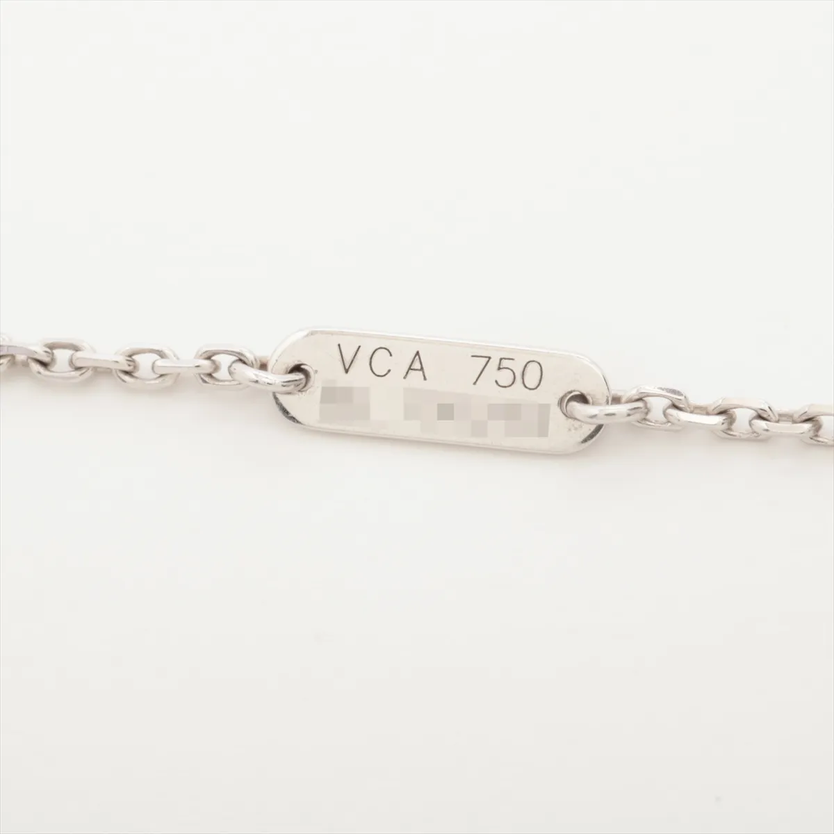 Vintage Alhambra Chalcedony Necklace, 750 (WG), 5.3g, BL136294. Features: exposed lobster clasp, bent jump ring, — view 4