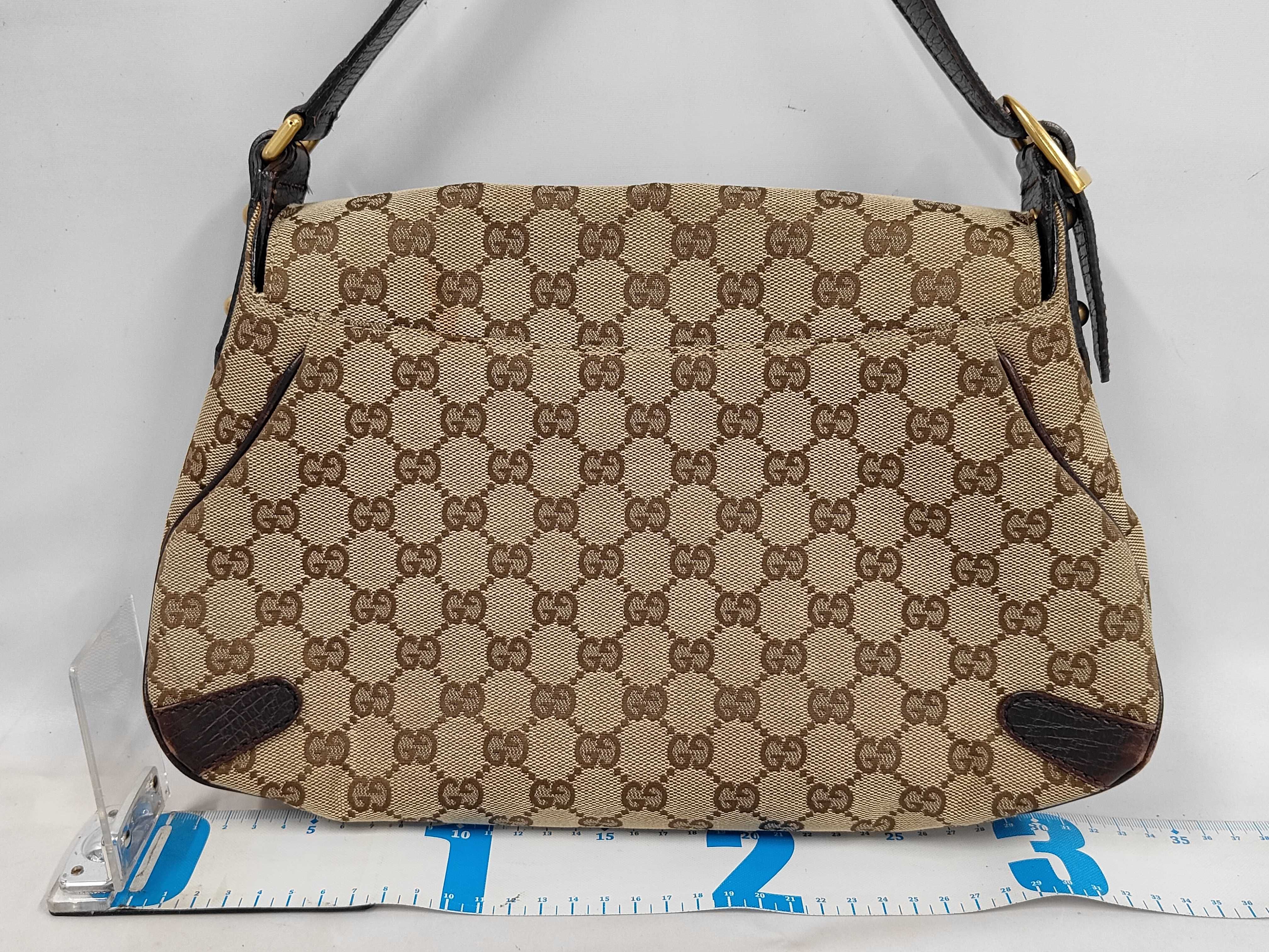 GG Canvas Horsebit One-Shoulder Bag, Brown, 114915 — view 2