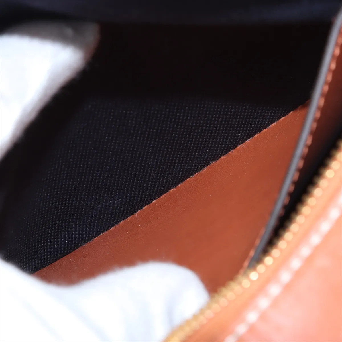 Script Logo Wool x Leather Shoulder Bag Khaki x Brown 671625 — view 7