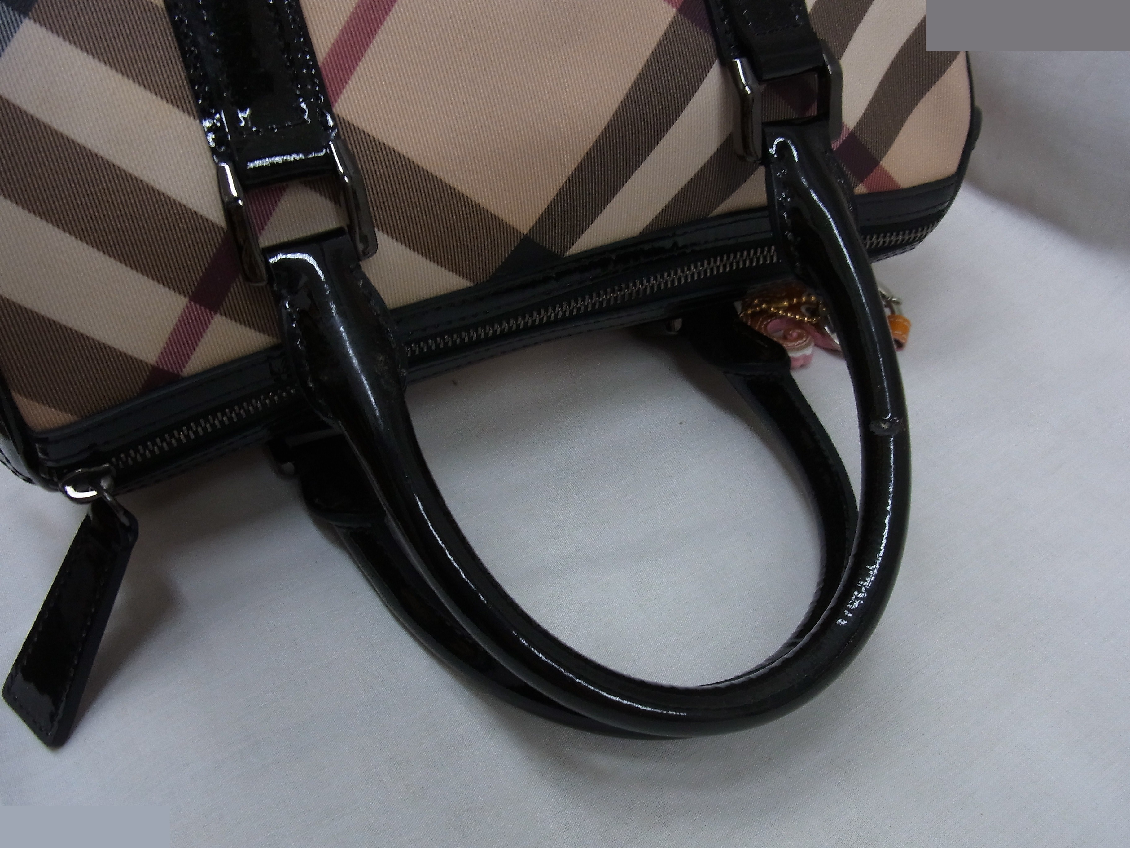 Mini Boston bag, check pattern — view 4