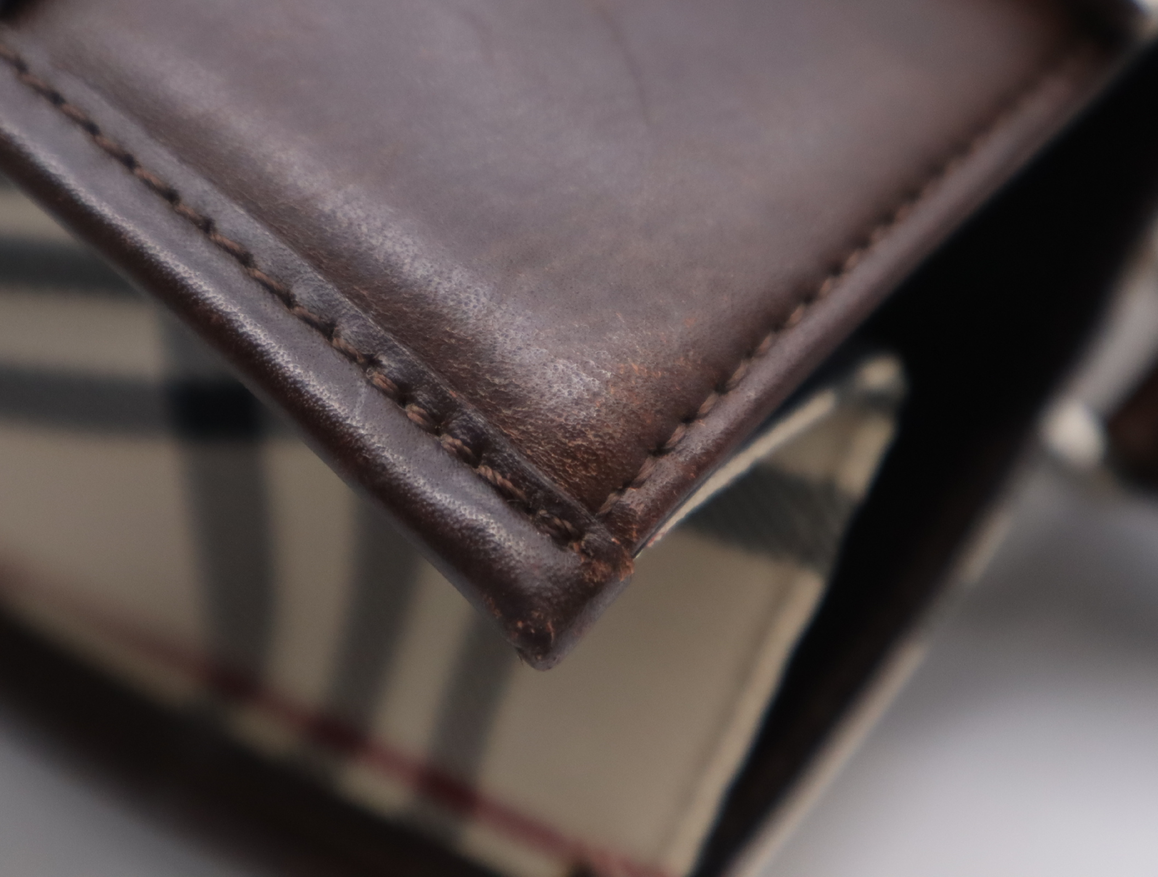 Leather Nova Check Tote Bag, Brown, Silver Hardware — view 8