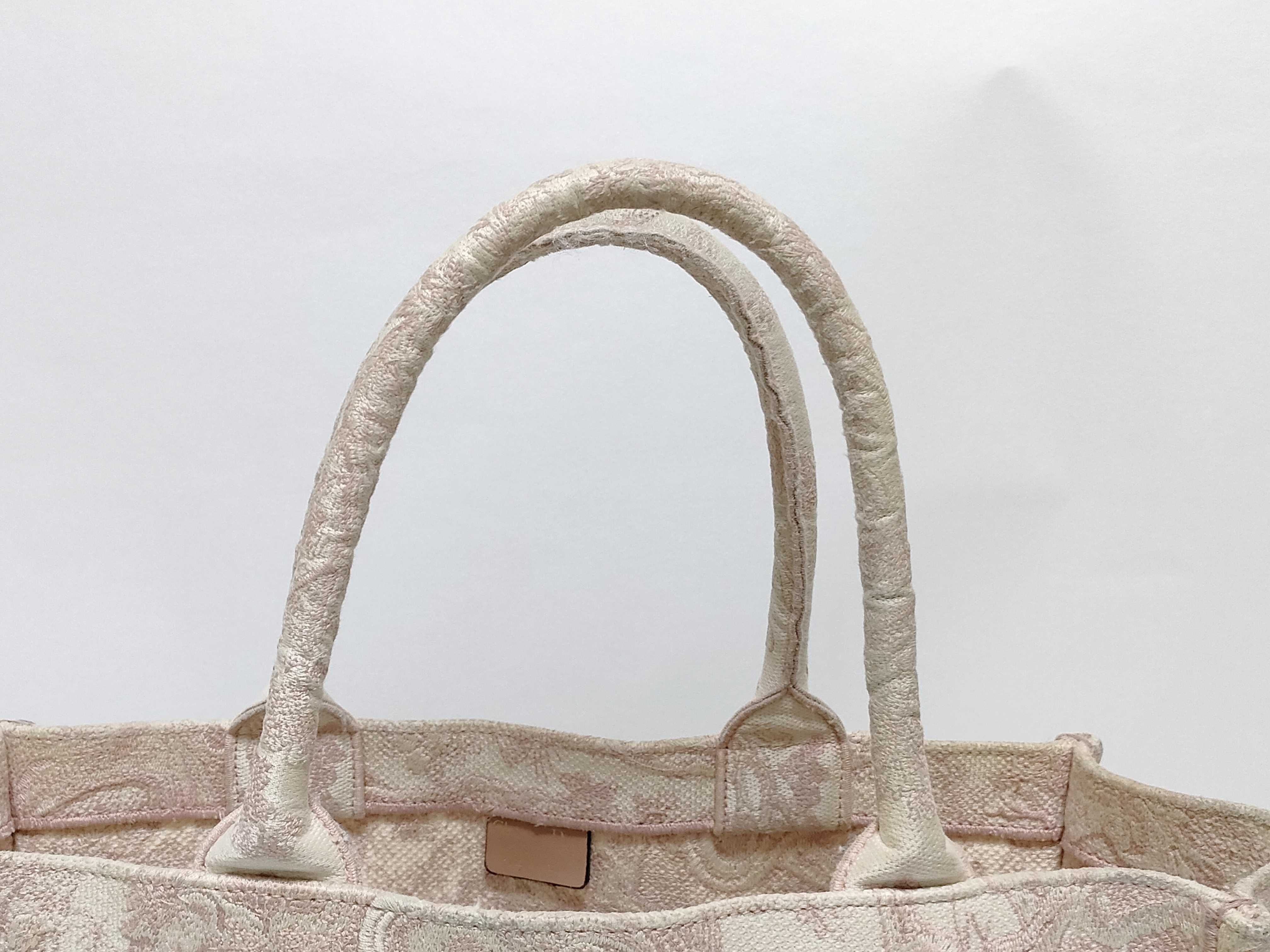 Book Tote Medium Canvas Tote Bag Pink Tote Bag — view 3