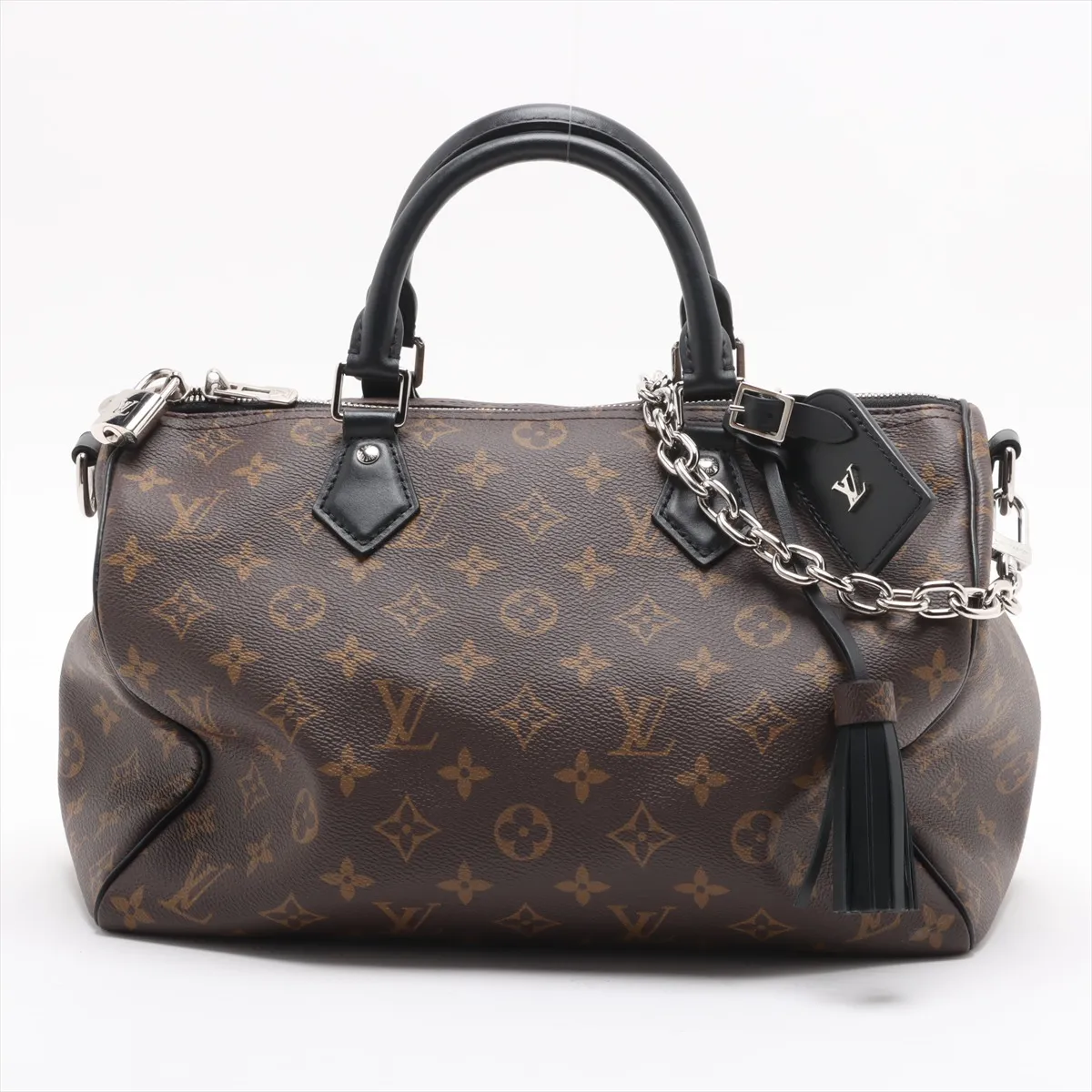 Monogram Macassar Speedy Bandouliere 30 Soft M12243 Brown RFID Reactive
