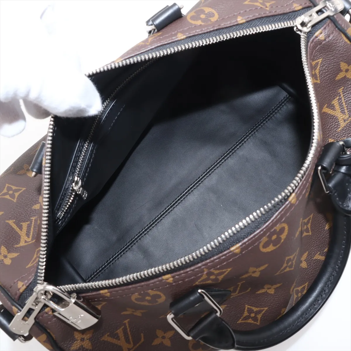 Monogram Macassar Speedy Bandouliere 30 Soft M12243 Brown RFID Reactive — view 8