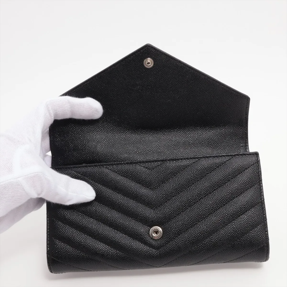 Monogram V Stitch GNC372264 Leather Long Wallet Black — view 3