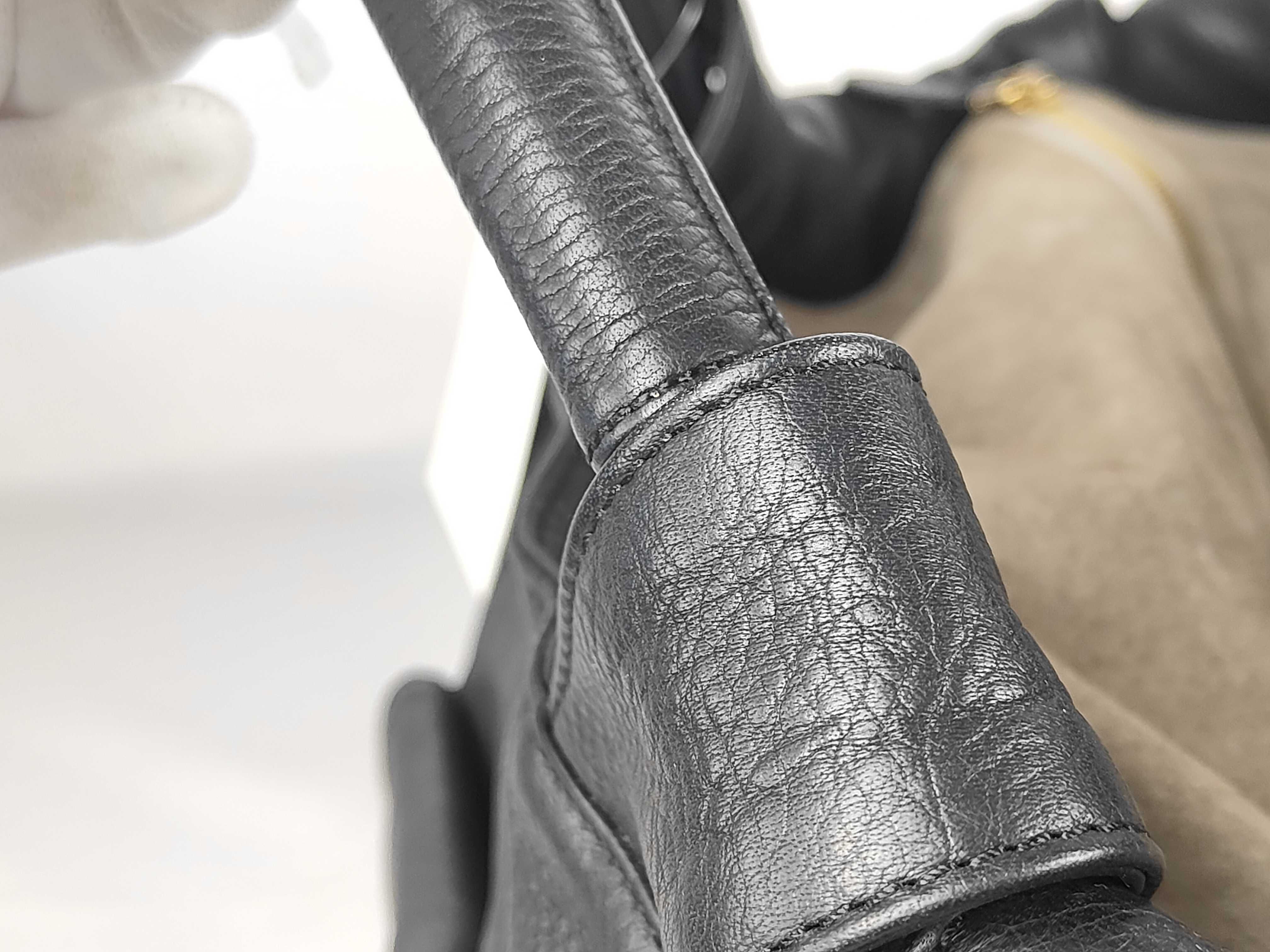Nappa Aire Handbag, Black Leather Tote Bag — view 5