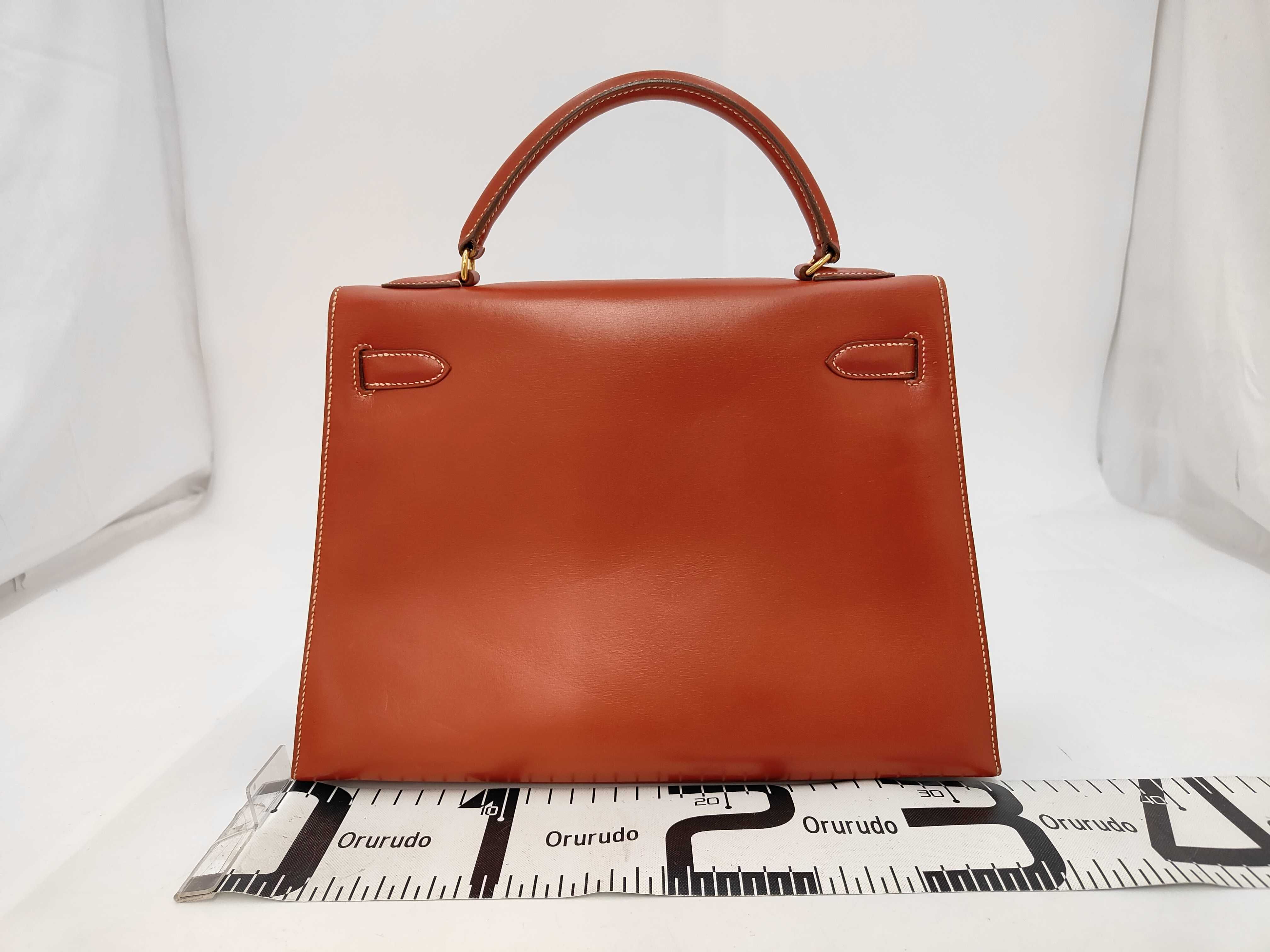 Kelly 32 Sellier Box Calf Noisette Gold Hardware Handbag — view 2