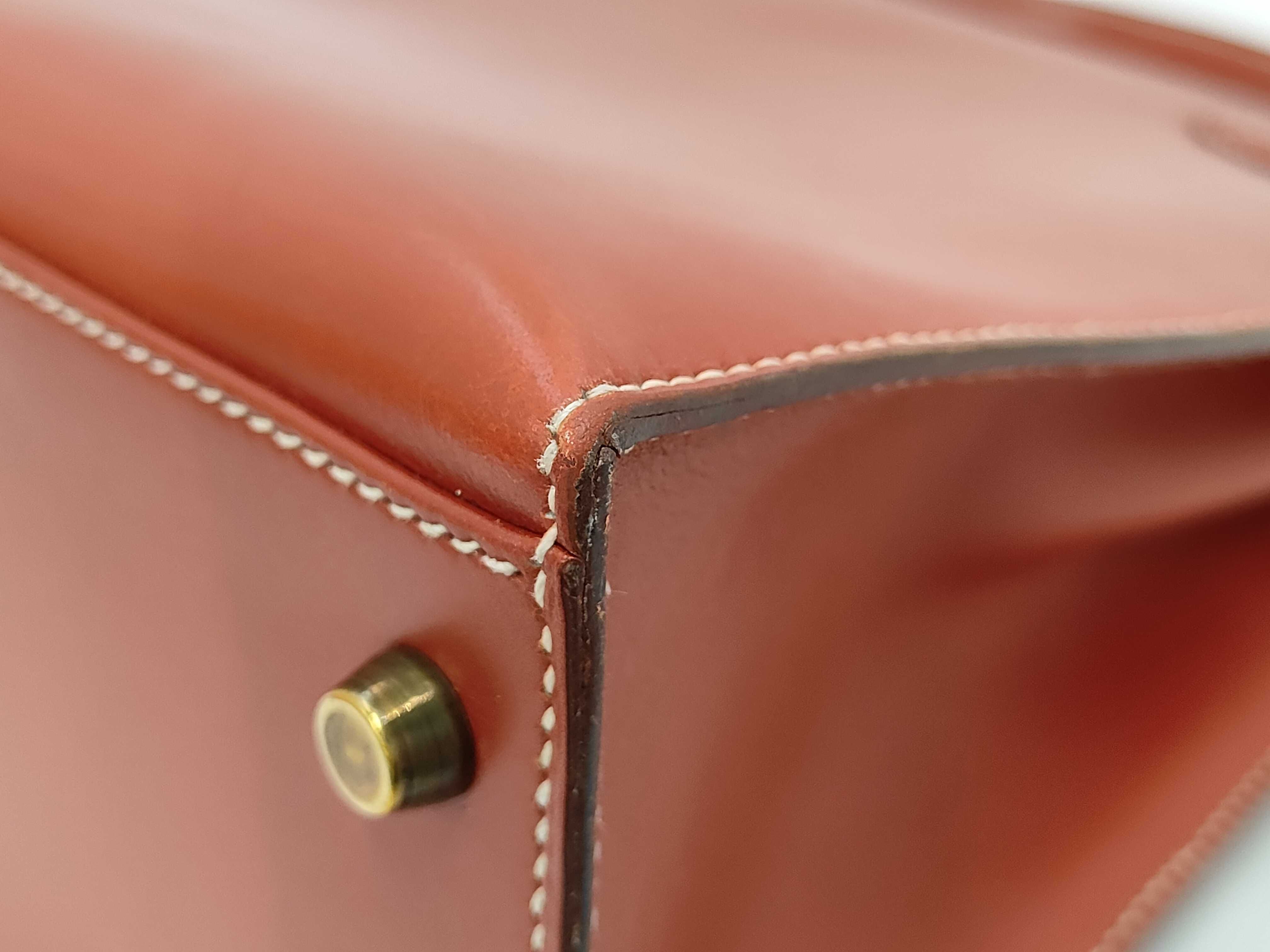 Kelly 32 Sellier Box Calf Noisette Gold Hardware Handbag — view 3
