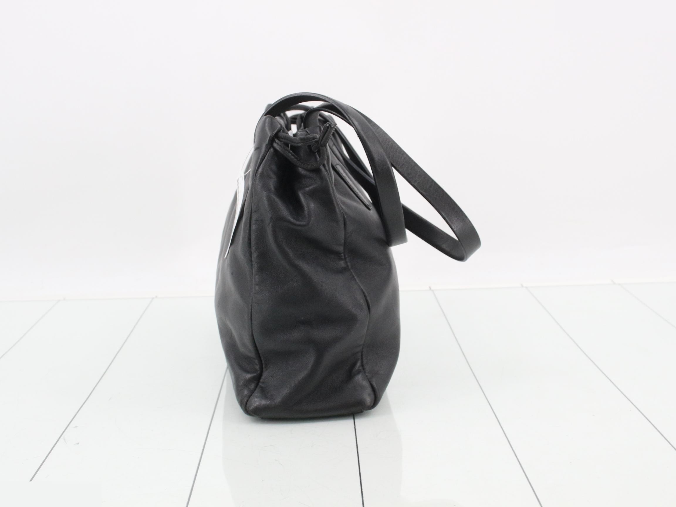 Anagram handbag, soft leather, black — view 3