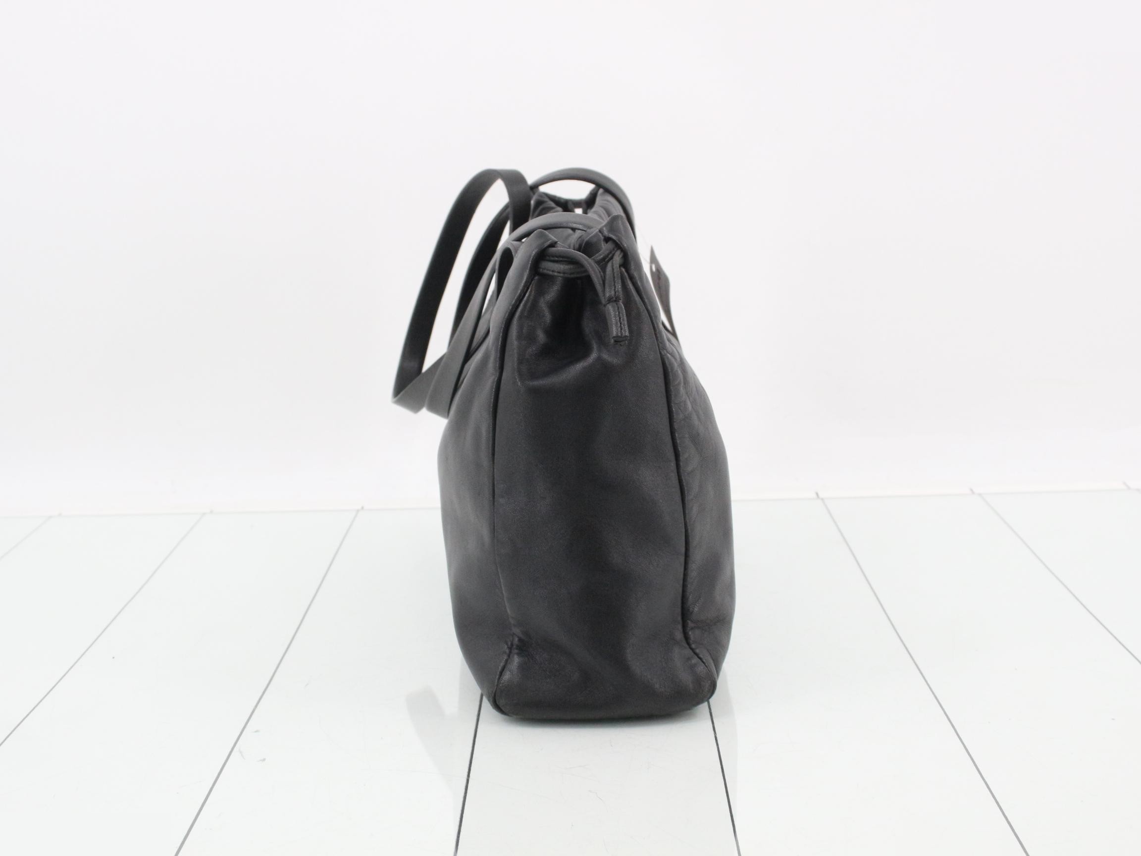Anagram handbag, soft leather, black — view 4