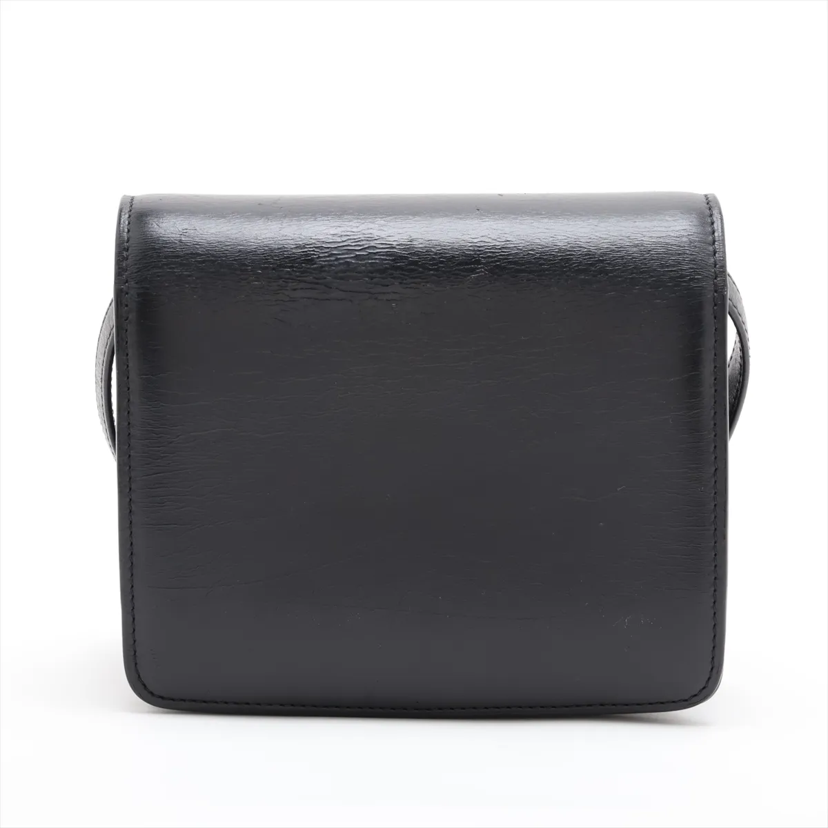 Classic Box Small Leather Shoulder Bag, Black — view 2