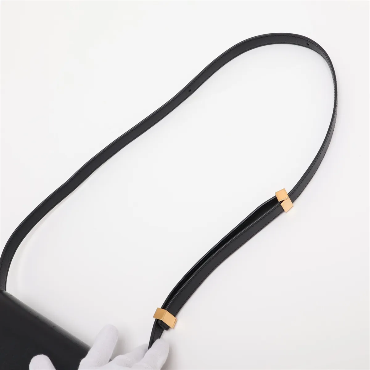 Classic Box Small Leather Shoulder Bag, Black — view 5